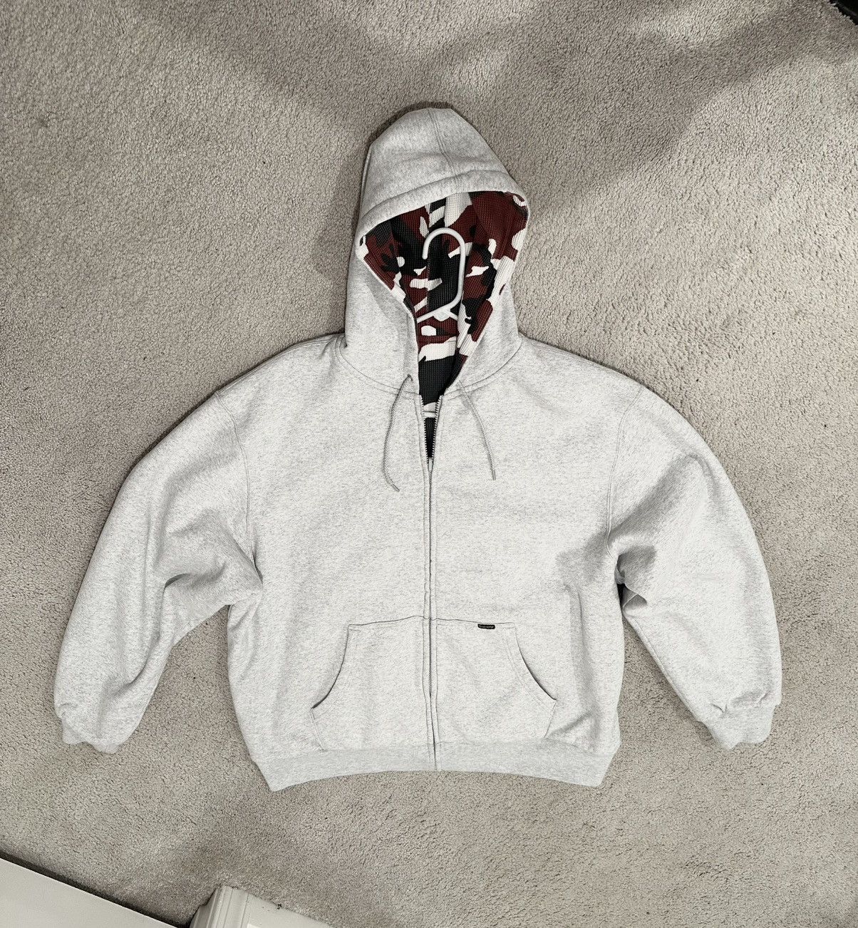 Supreme Supreme Reversible Work Zip Up Hooded Sweatshirt 'Ash Grey' Size US XL / EU 56 / 4 - 1 Thumbnail