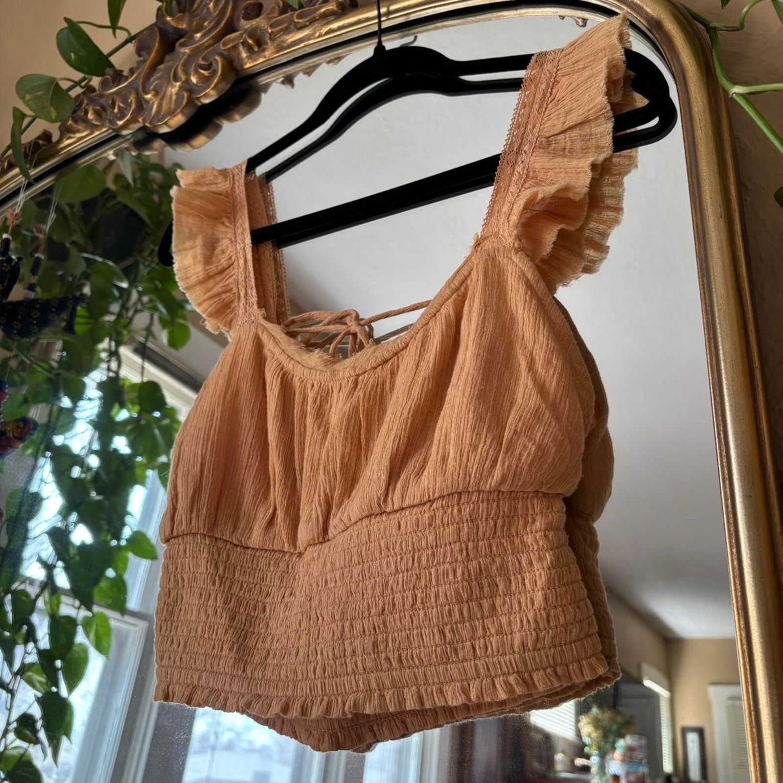 Free People Free People Orange Bohemian Crop Top Small Festival Hippie Size S / US 4 / IT 40 - 4 Thumbnail