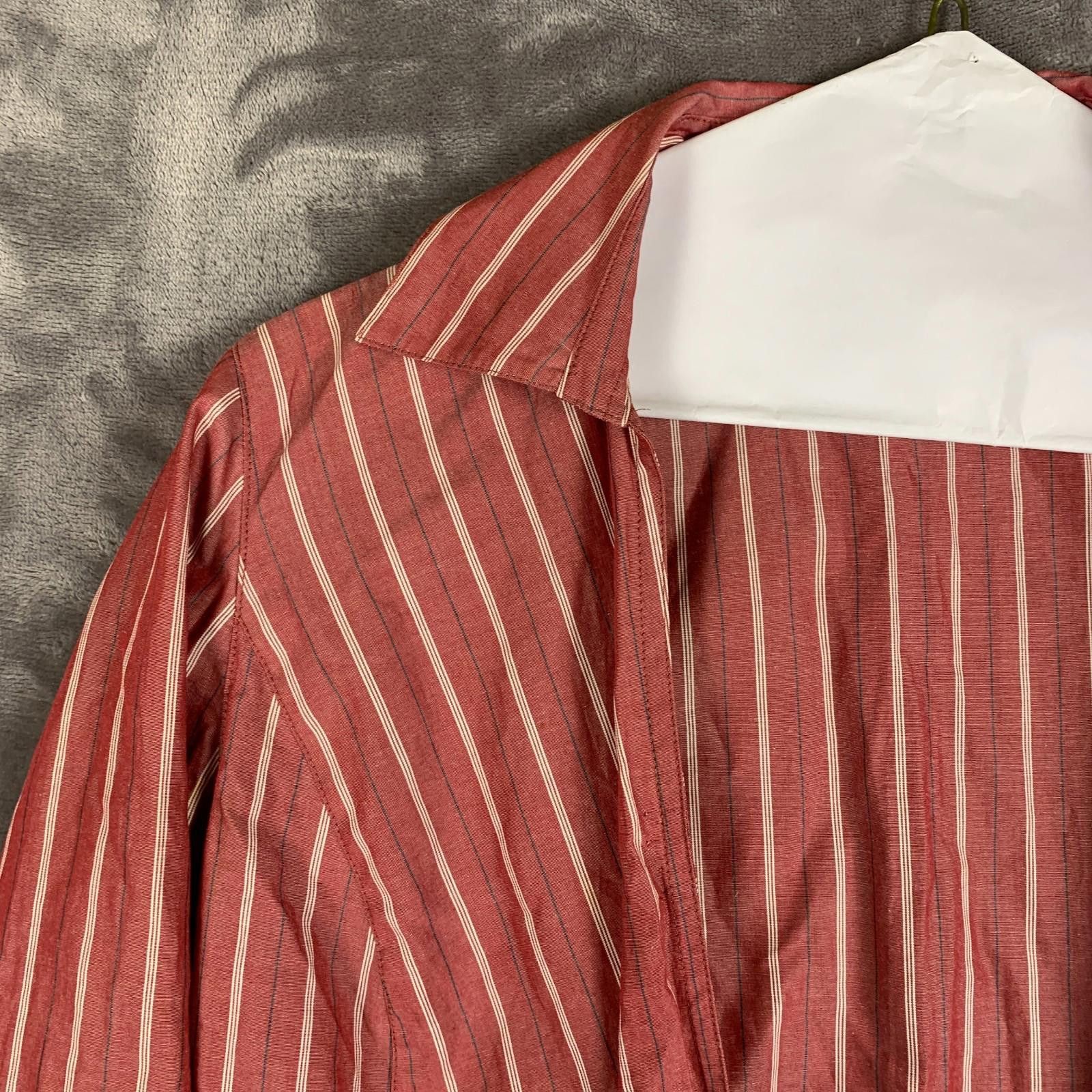Designer Ann Taylor Loft Blouse Vertical Stripe with Tie Sz. 2 (377) Size XS / US 0-2 / IT 36-38 - 4 Thumbnail