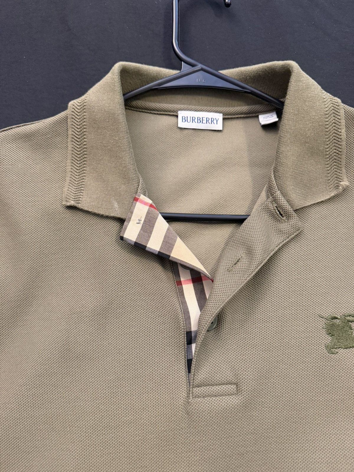 Burberry Mens Olive Green Burberry Polo Size US XL / EU 56 / 4 - 2 Thumbnail