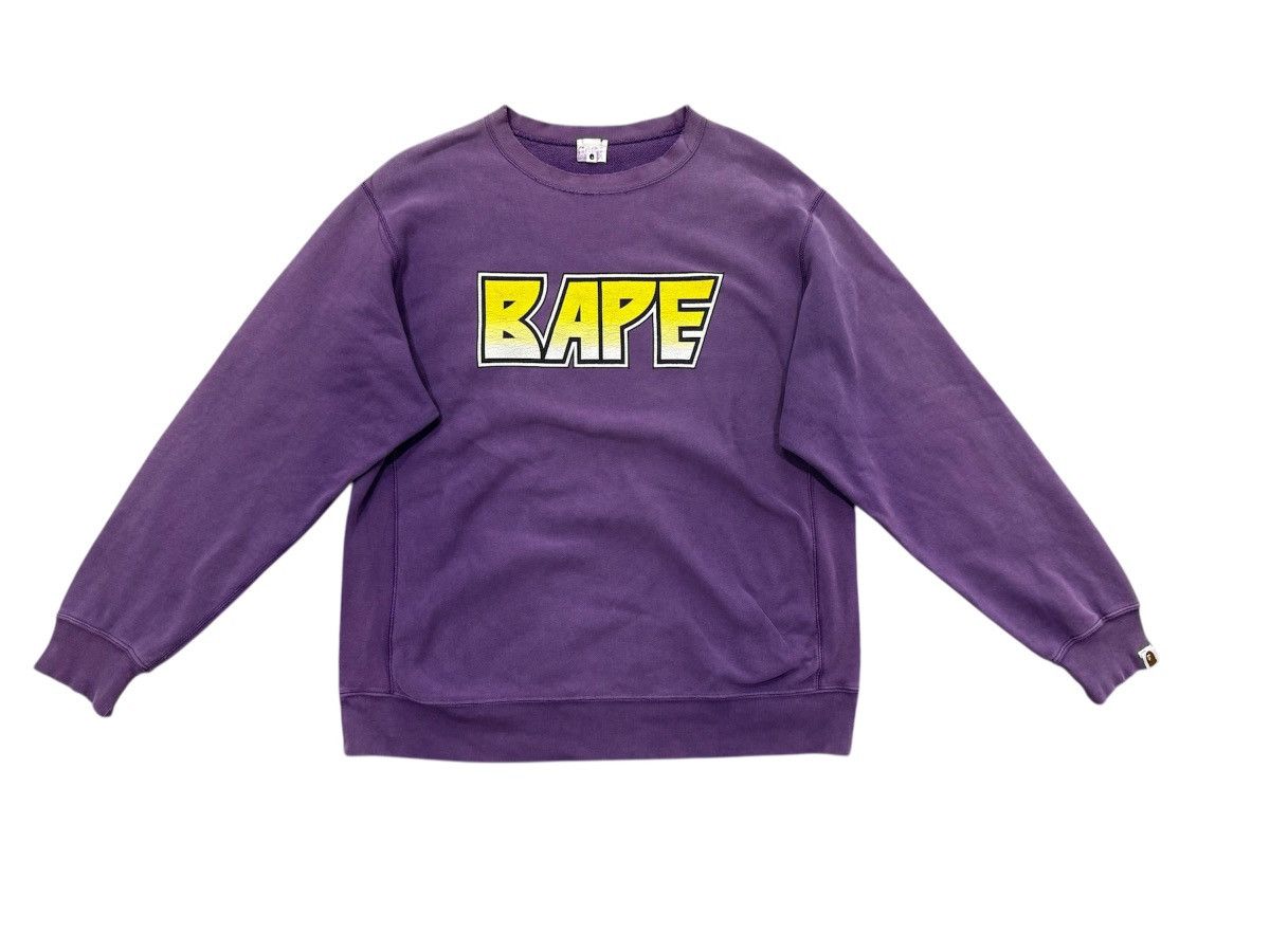 Bape Vintage Distress Purple Faded A Bathing Ape Size US L / EU 52-54 / 3 - 1 Thumbnail