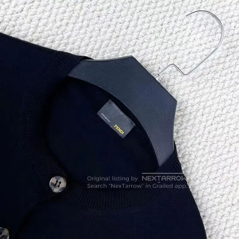 Fendi Fendi Black Long-Sleeve Knit Cardigan for Women . Size L / US 10 / IT 46 - 3 Thumbnail