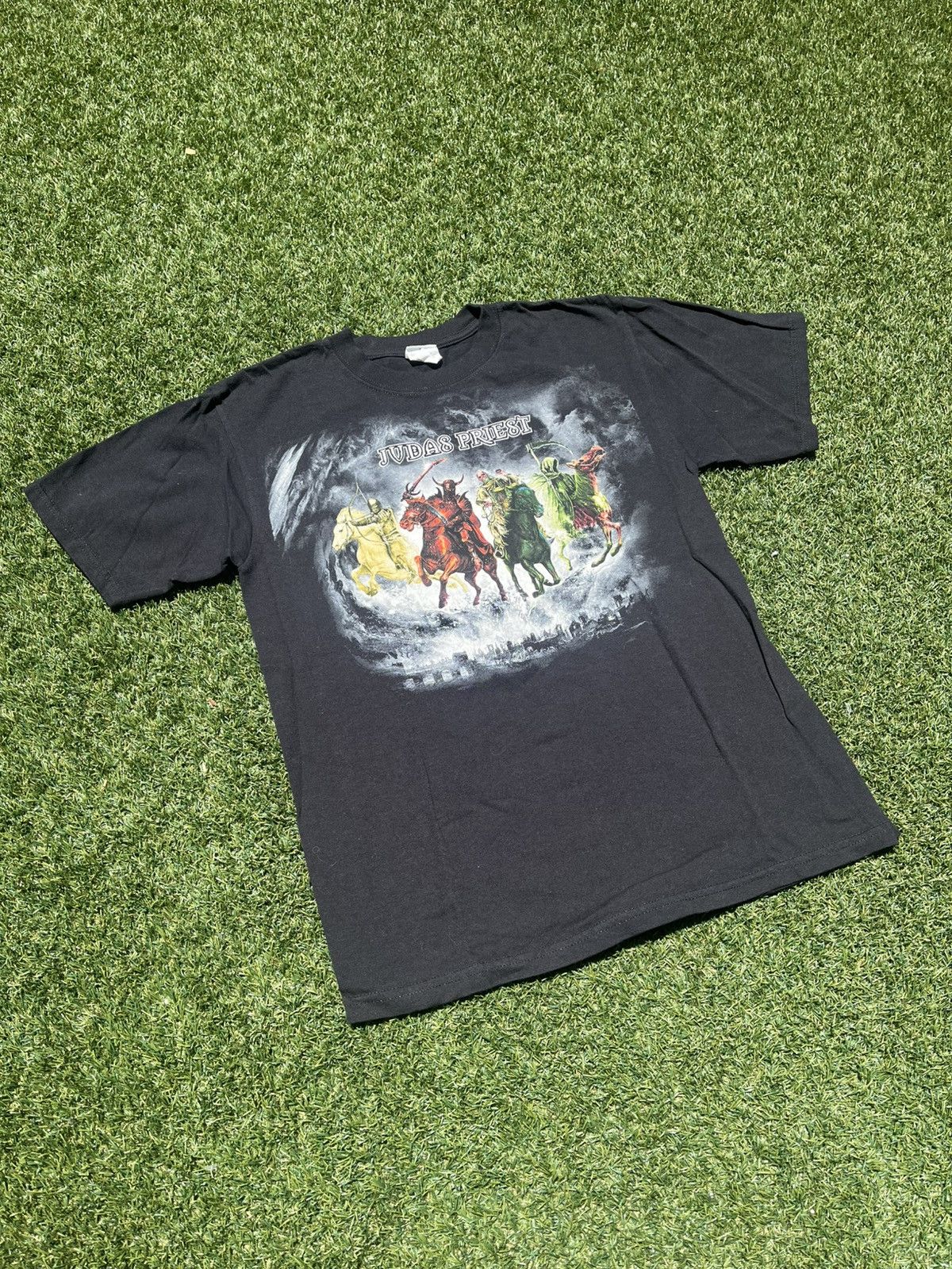 Band Tees × Vintage VTG 00’s Judas Priest Nostradamus Four Horsemen Band Tee Size US M / EU 48-50 / 2 - 2 Thumbnail