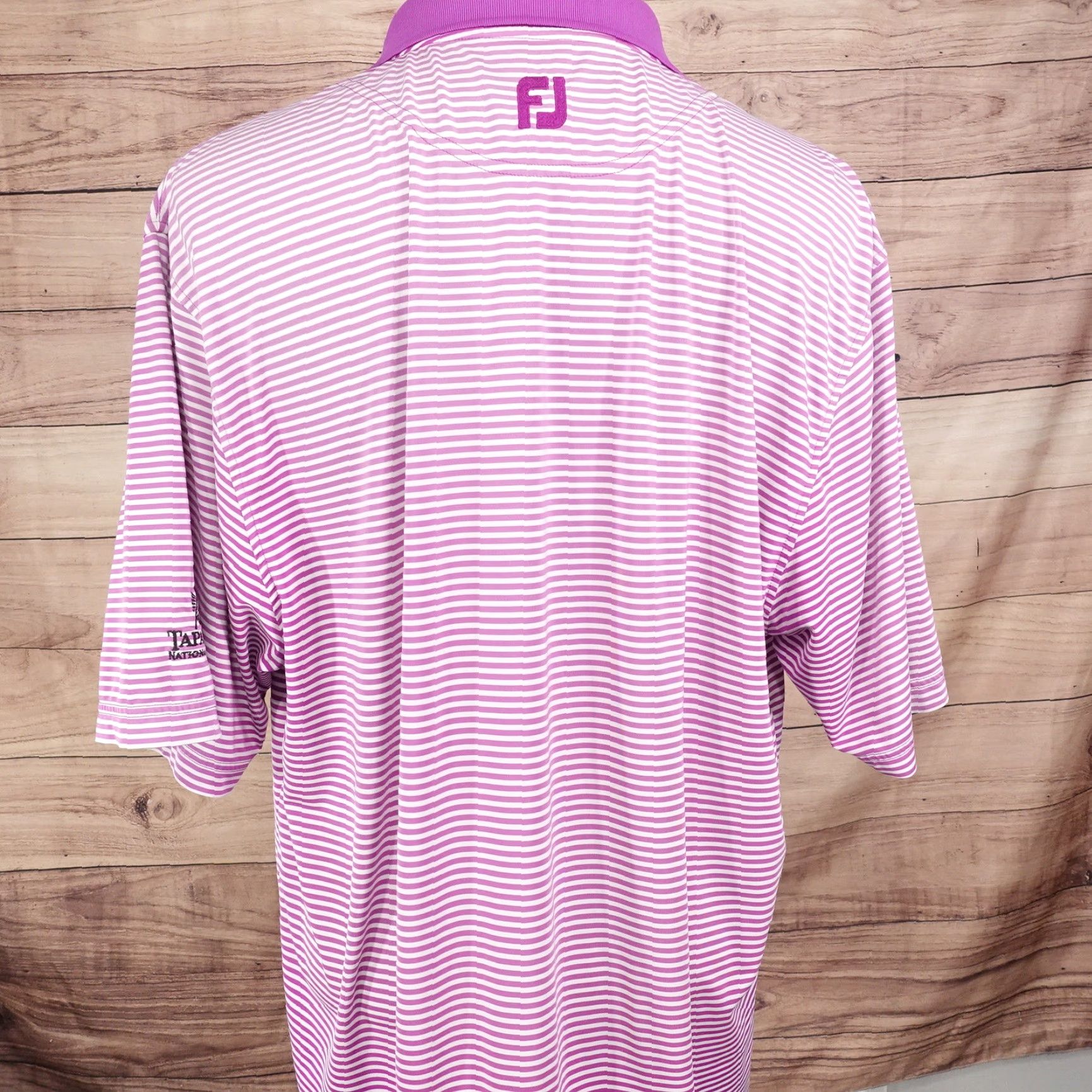Footjoy FJ FOOTJOY SHORT SLEEVE PURPLE STRIPED GOLF POLO SHIRT MENS SIZE L LARGE **FADED** Size US L / EU 52-54 / 3 - 6 Thumbnail