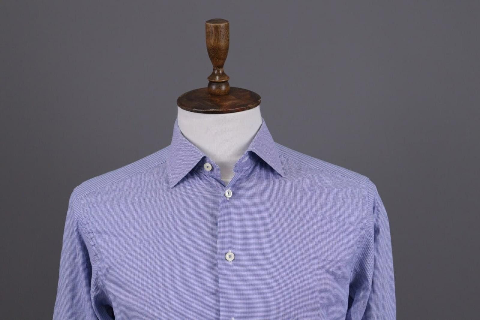 Eton Eton Slim Fit Blue Luxury Dress Shirt Size 16 41 L Size US M / EU 48-50 / 2 - 2 Thumbnail