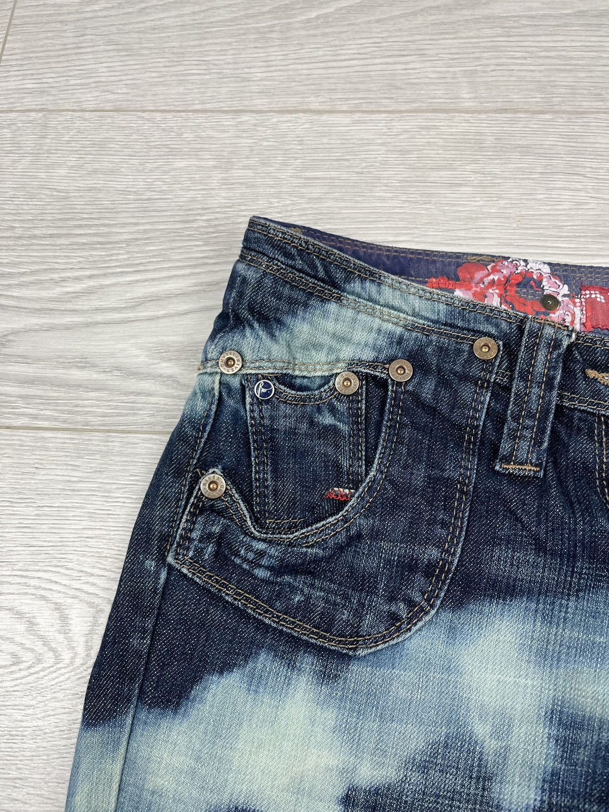 Japanese Brand Y2K Japanese Skull Vintage Flare Low Denim Pants Size 32" / US 10 / IT 46 - 7 Thumbnail