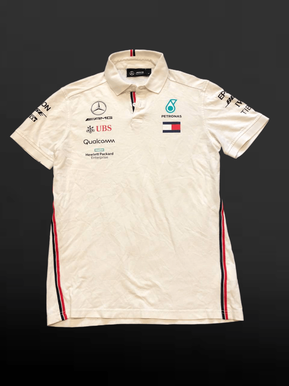 Mercedes-Benz White Polo Y2K Print Mercedes-Benz MOTOSPORT Size US S / EU 44-46 / 1 - 1 Thumbnail