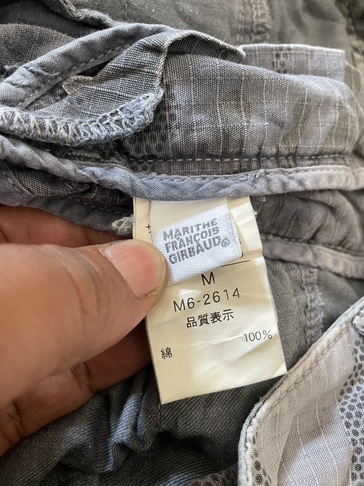 Marithe + Francois Girbaud Archive Girbaud Tactical Cargo Grey Camo Cropped Pants Size US 33 - 9 Thumbnail