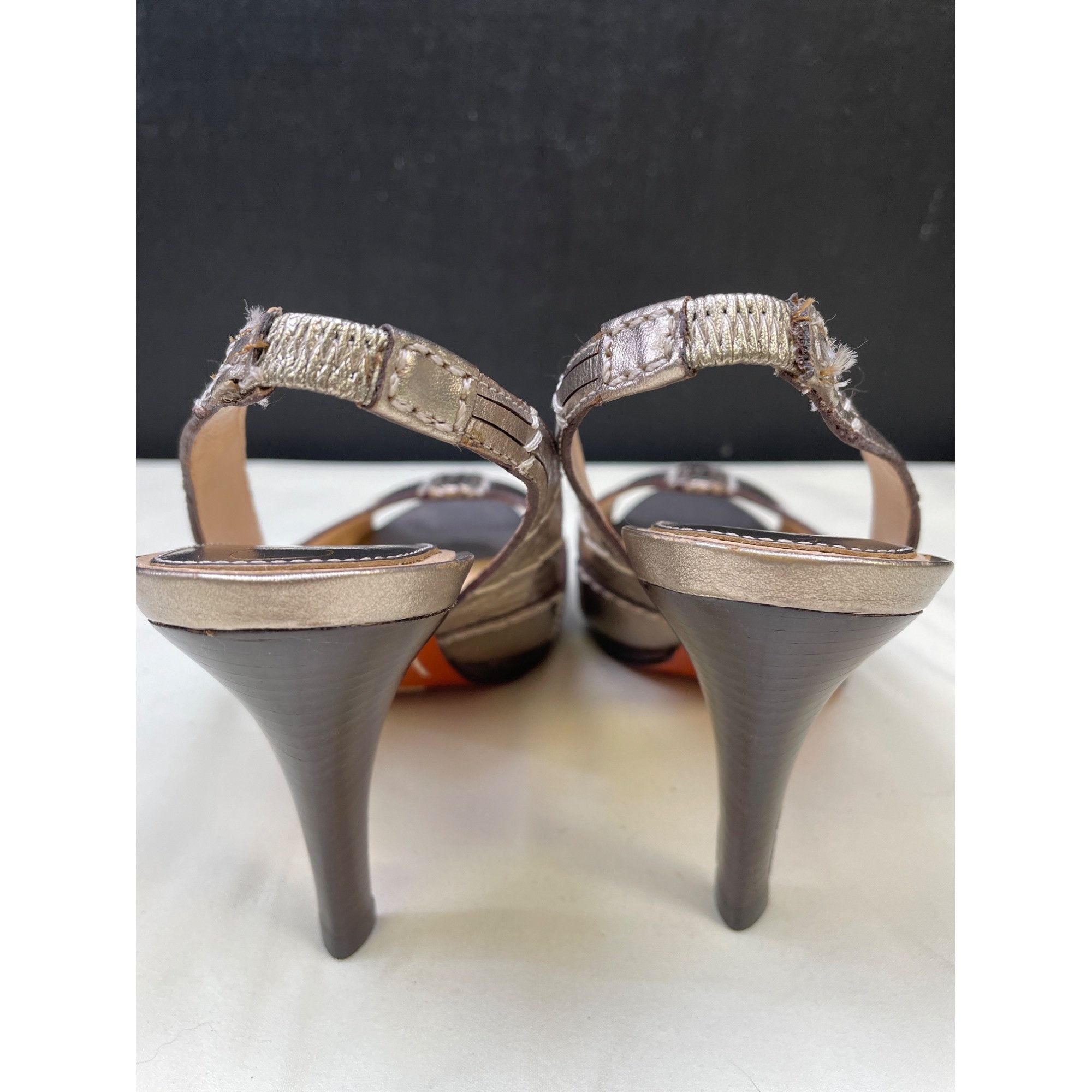 Cole Haan Cole Haan Women's Gold Leather Shoes/ Heeled 4" Sandals Size Size US 8 / IT 38 - 4 Thumbnail