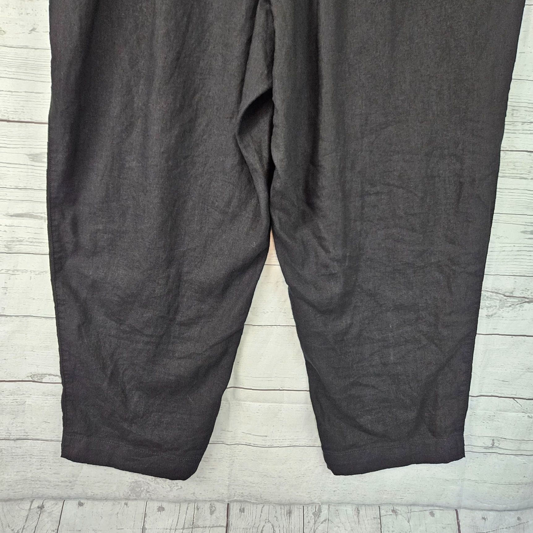 Old Navy Old Navy Womens Pull On Ankle Pants Sz 2X Black Linen Blend Size 40" / US 18 - 5 Thumbnail