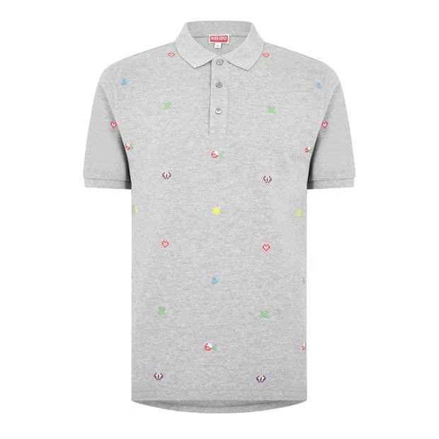 o1g2r1mq0424 Pixel Polo Shirts in Grey