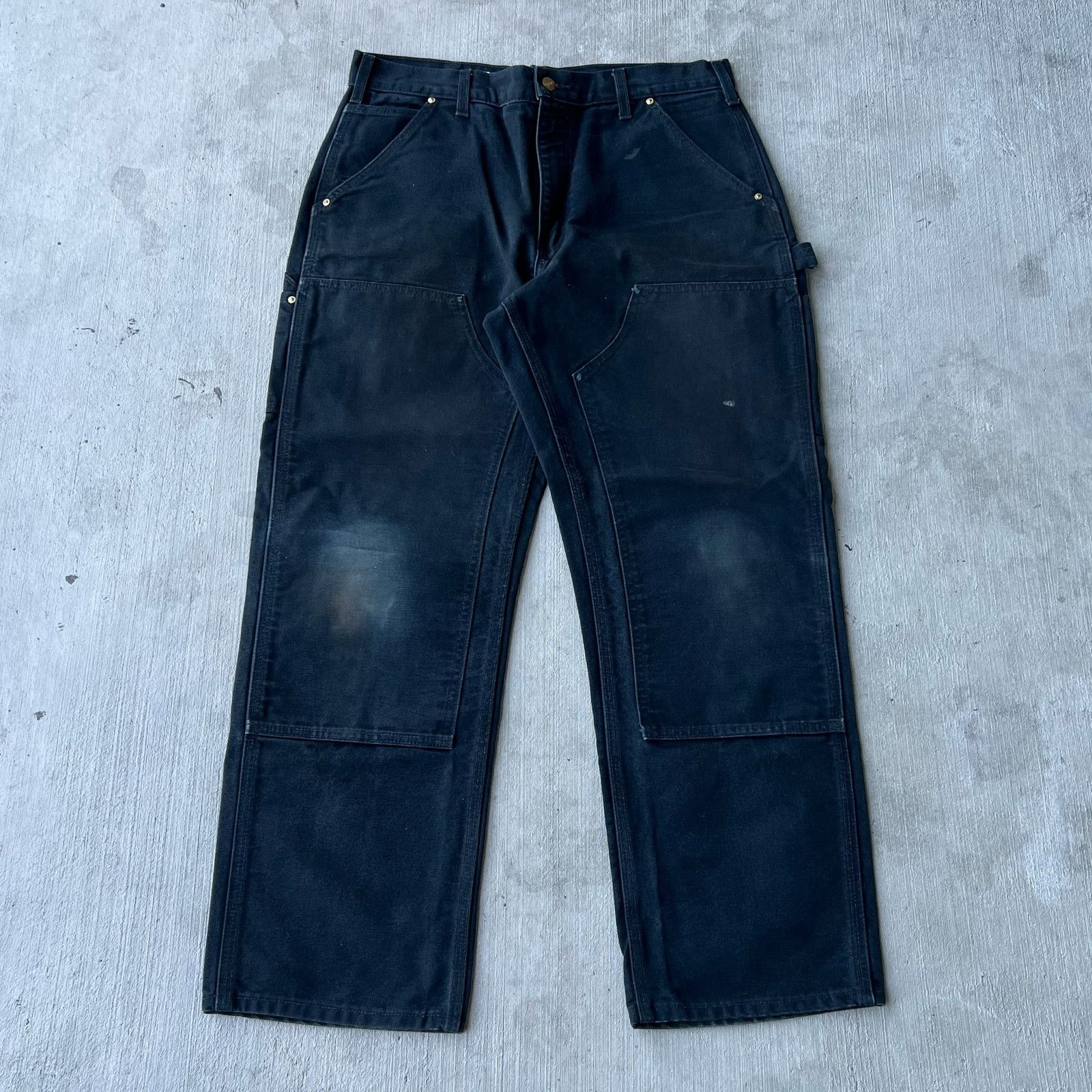 Carhartt × Vintage Carhartt black double knee work wear carpenter pants Size US 33 - 1 Thumbnail