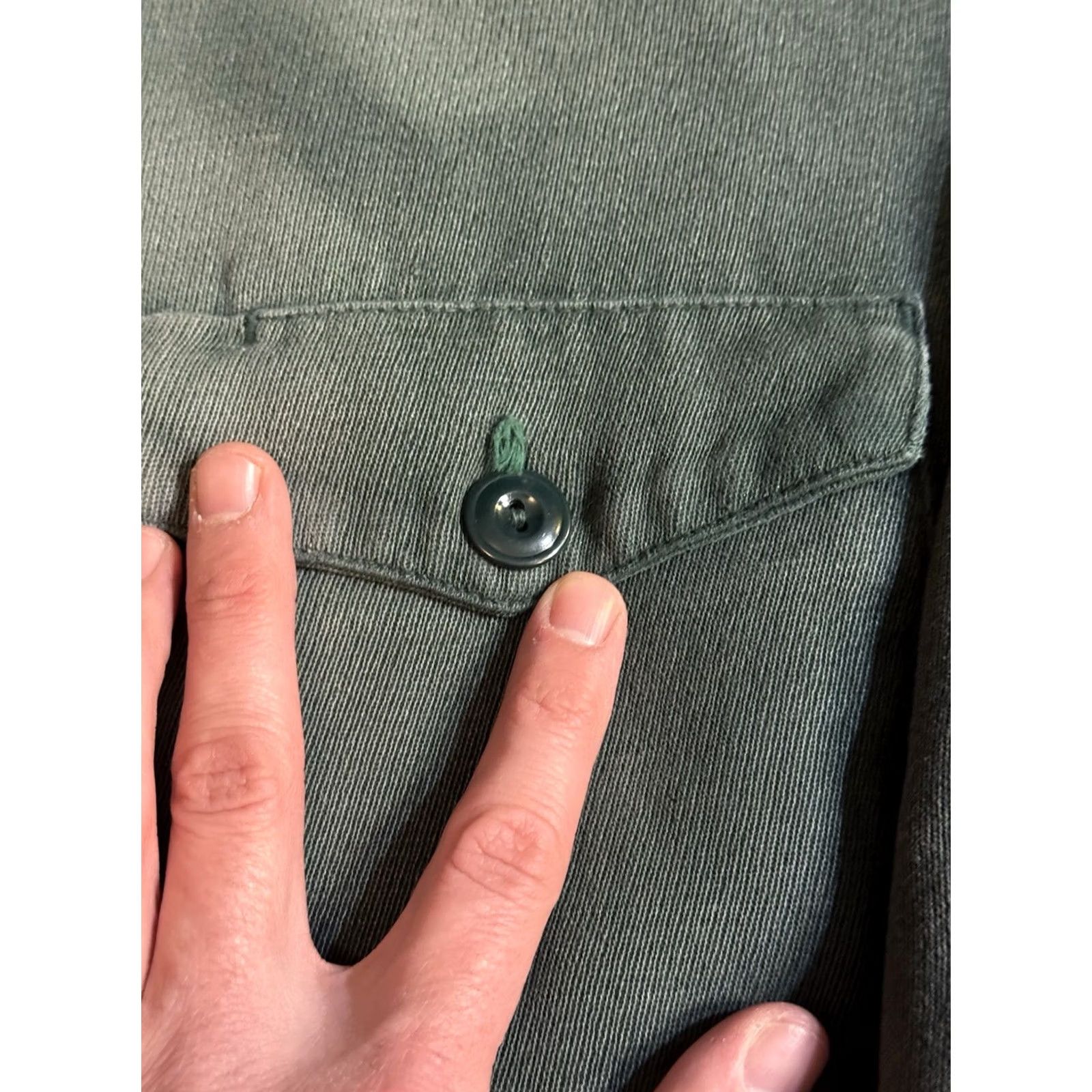 Vintage VINTAGE 1940s Cropped Full Zip Cotton Work Jacket XL Green Men Short Length Size US XL / EU 56 / 4 - 6 Thumbnail