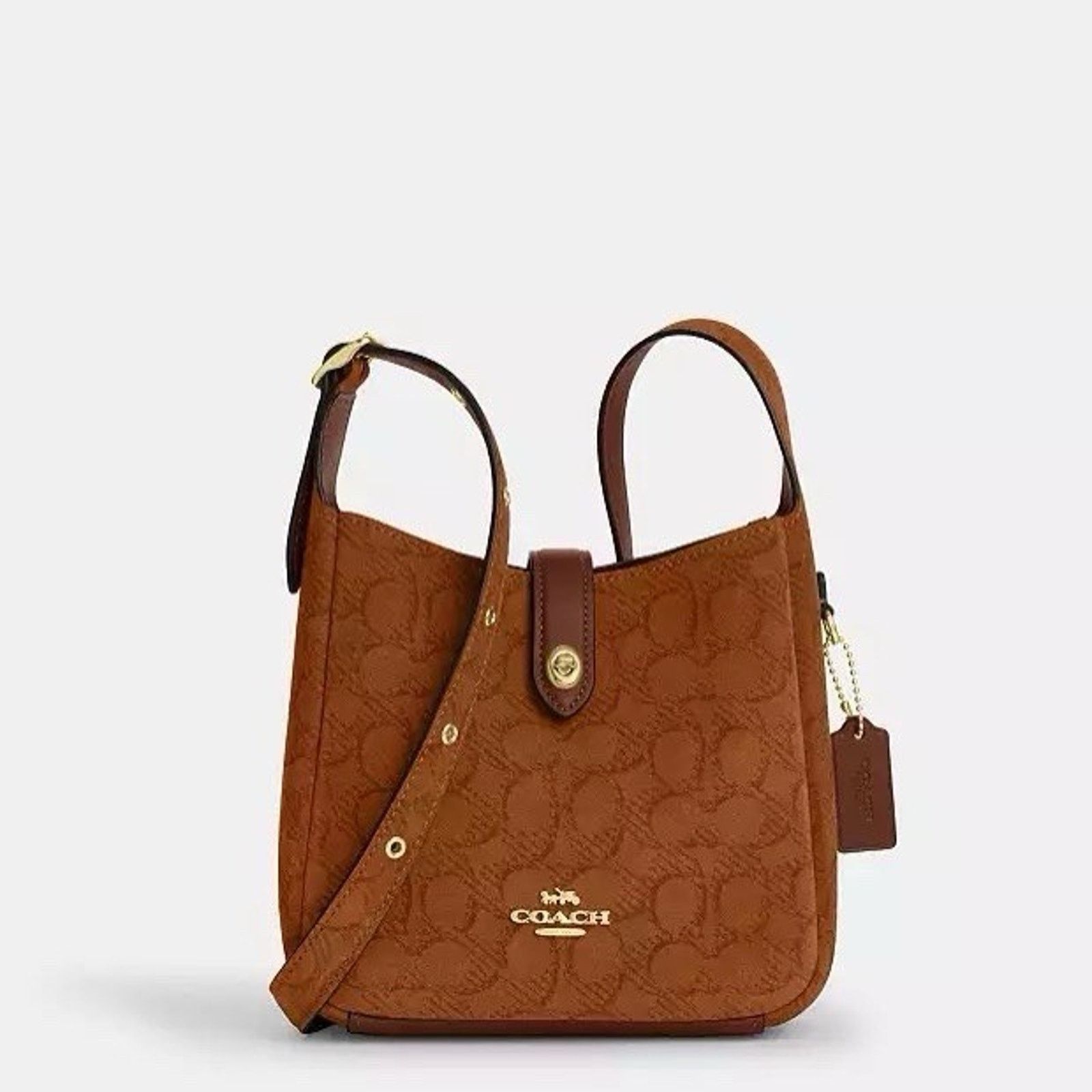 Coach NWT Coach Hadley Mini Crossbody Bag CCE16, suede/Im/Caramel Size ONE SIZE - 10 Thumbnail