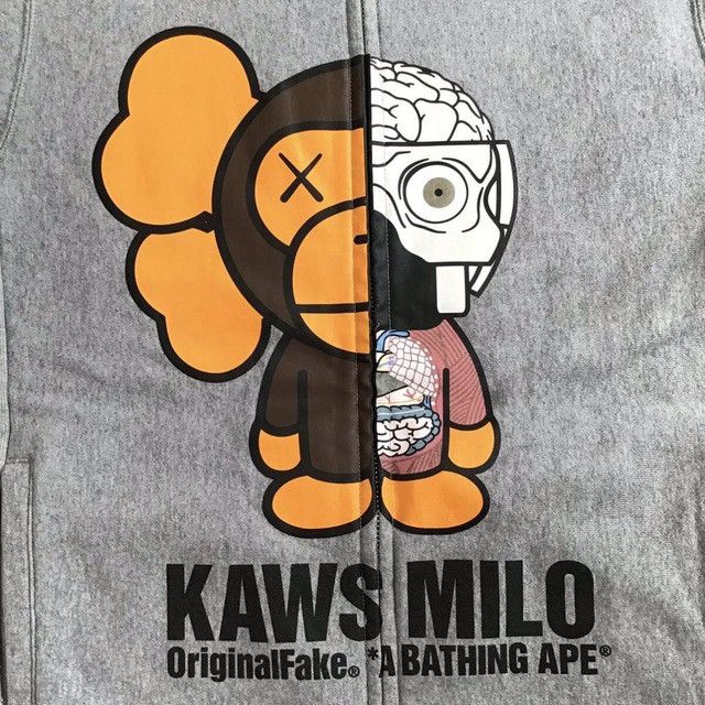 Bape × Kaws × Original Fake BAPE × KAWS MILO Companion full zip hoodie APE NIGO Size US M / EU 48-50 / 2 - 2 Thumbnail