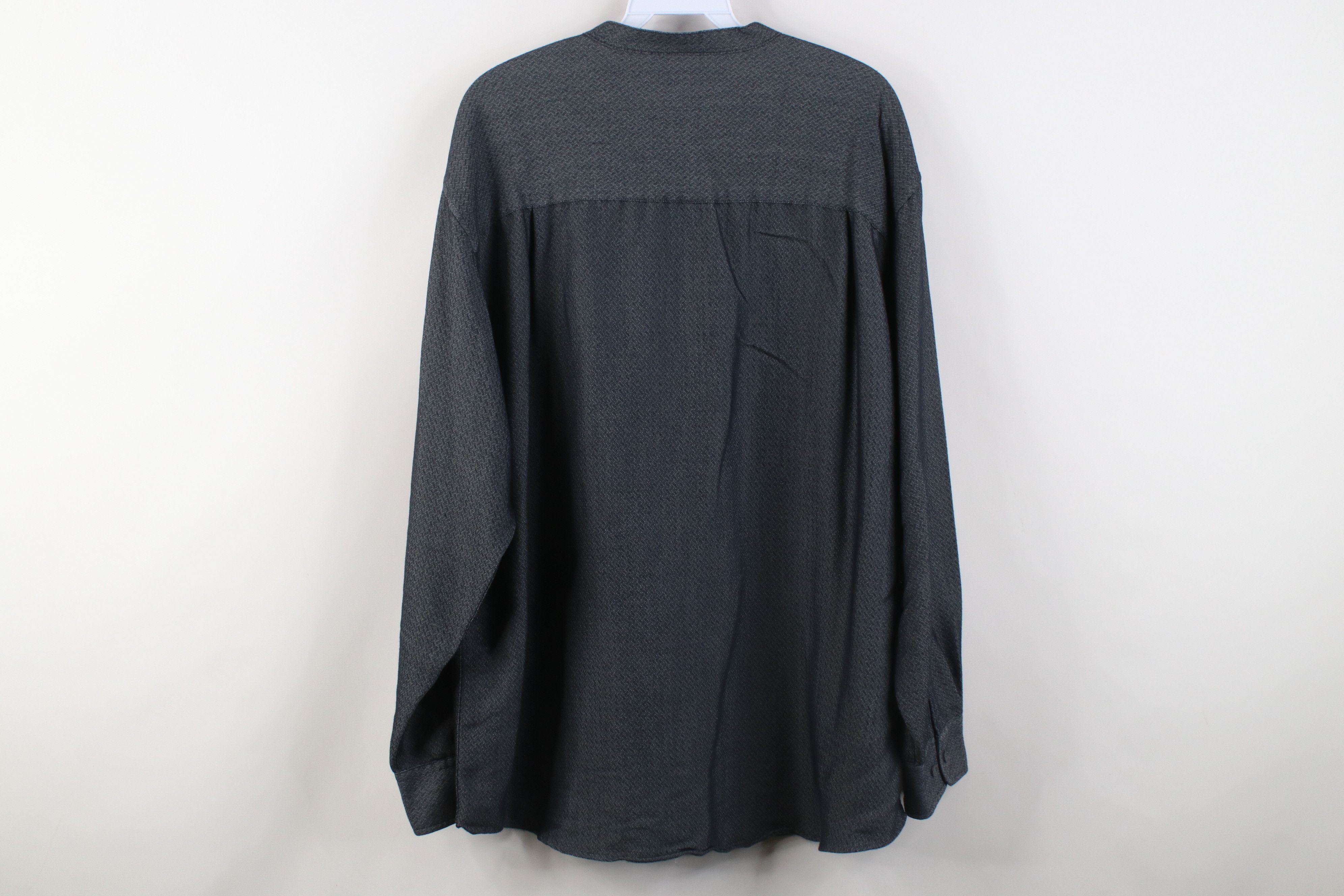 Vintage Vintage 90s Streetwear Geometric Band Collar Button Shirt Size US L / EU 52-54 / 3 - 10 Thumbnail