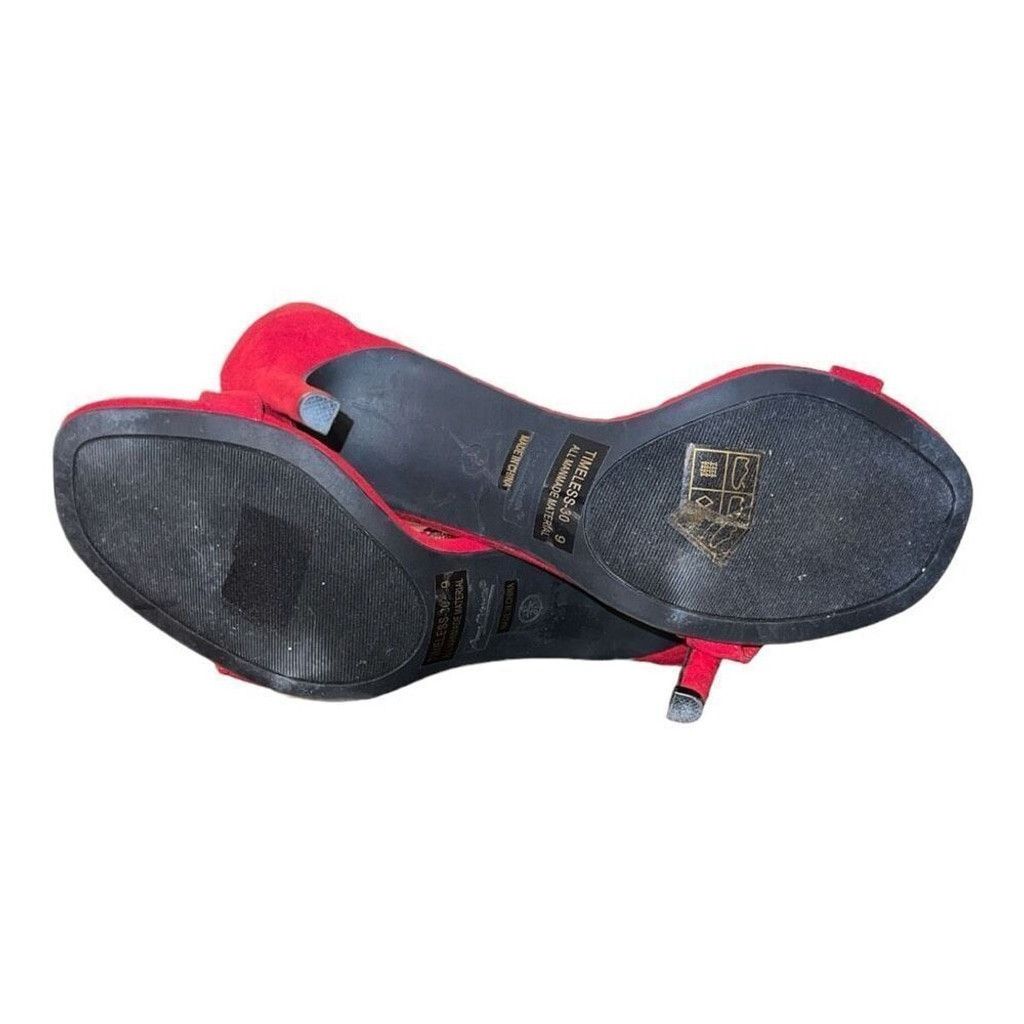 Other Anne Michelle Red Sandal Heels with Sparkly Ankle Strap Size US 9 / IT 39 - 6 Thumbnail