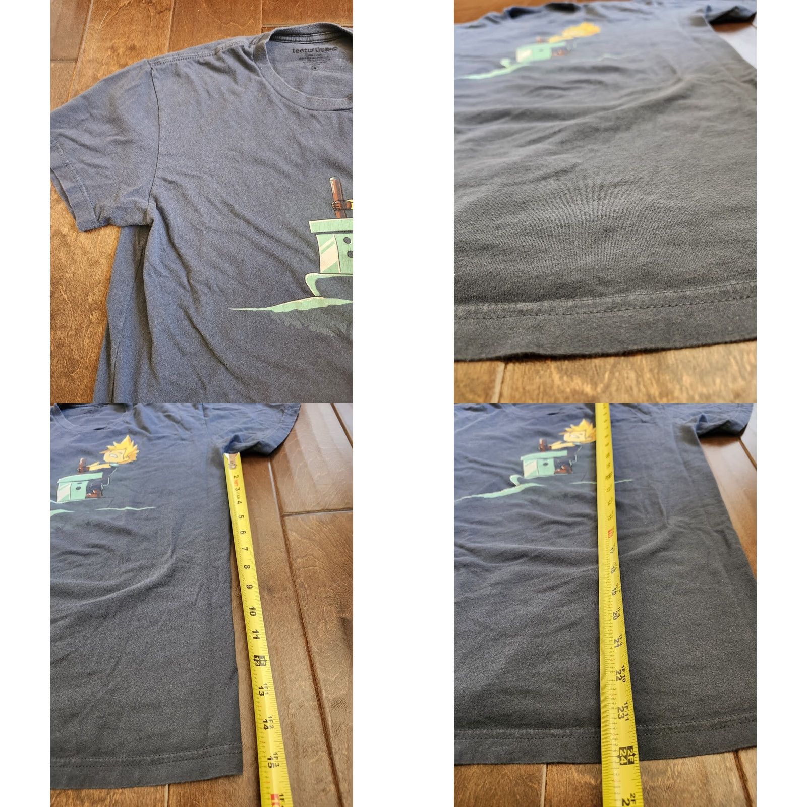 Vintage Tee Turtle Shirt Mens Dusty Blue Anime Final Fantasy Pulling Sword Short Sleeve Size S Size US S / EU 44-46 / 1 - 8 Thumbnail