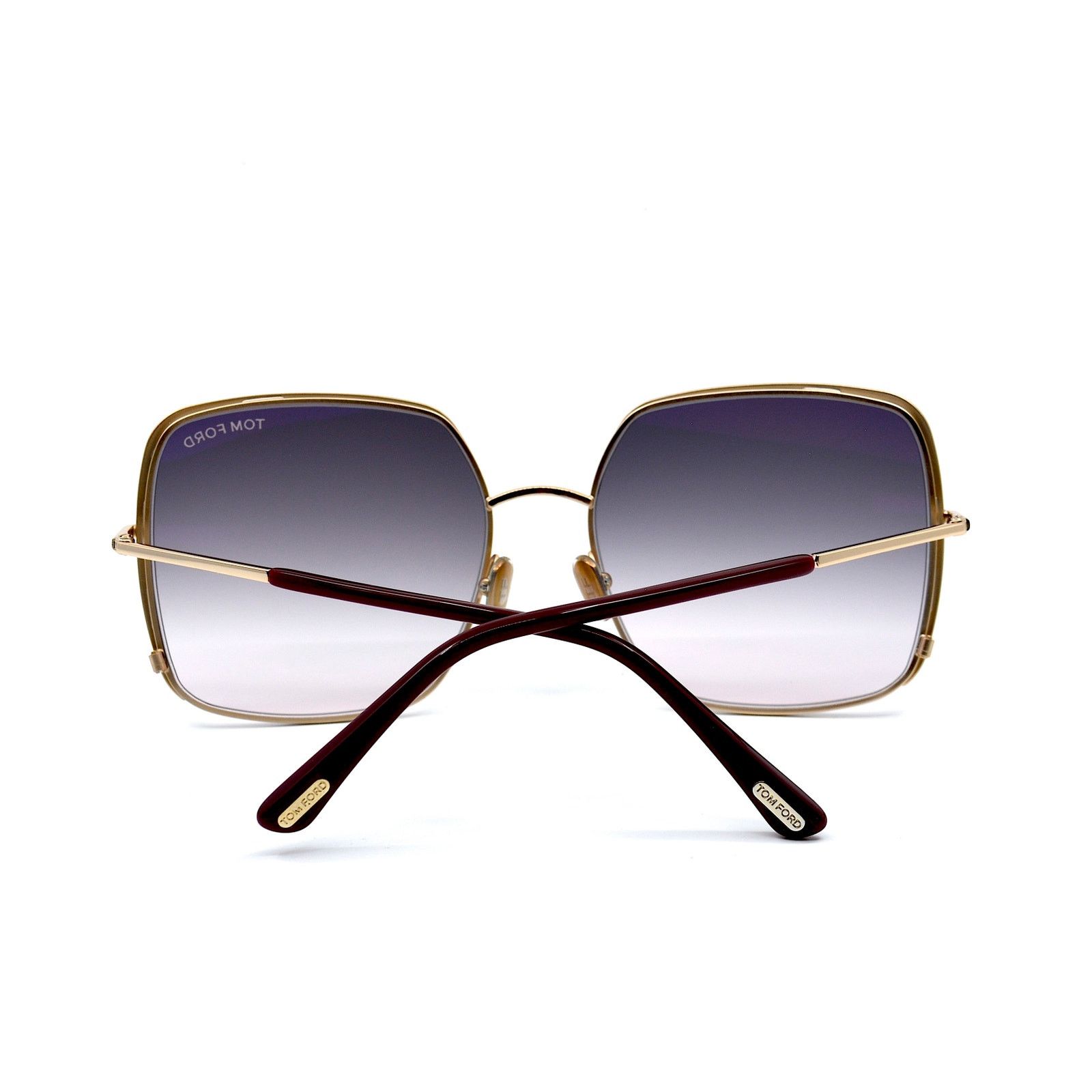 Tom Ford TOM FORD RAPHAELA TF1006 69W GOLD BURGUNDY SMOKE SUNGLASSES Size ONE SIZE - 6 Thumbnail