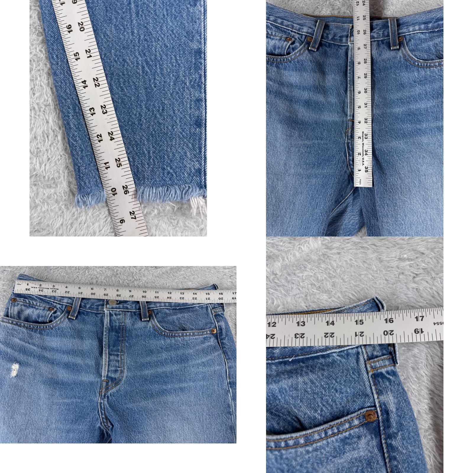 Levi's Levis Premium Jeans Womens 31x27 Blue Denim Wedgie Distressed Big E Size 24" / US 00 / IT 34 - 9 Thumbnail