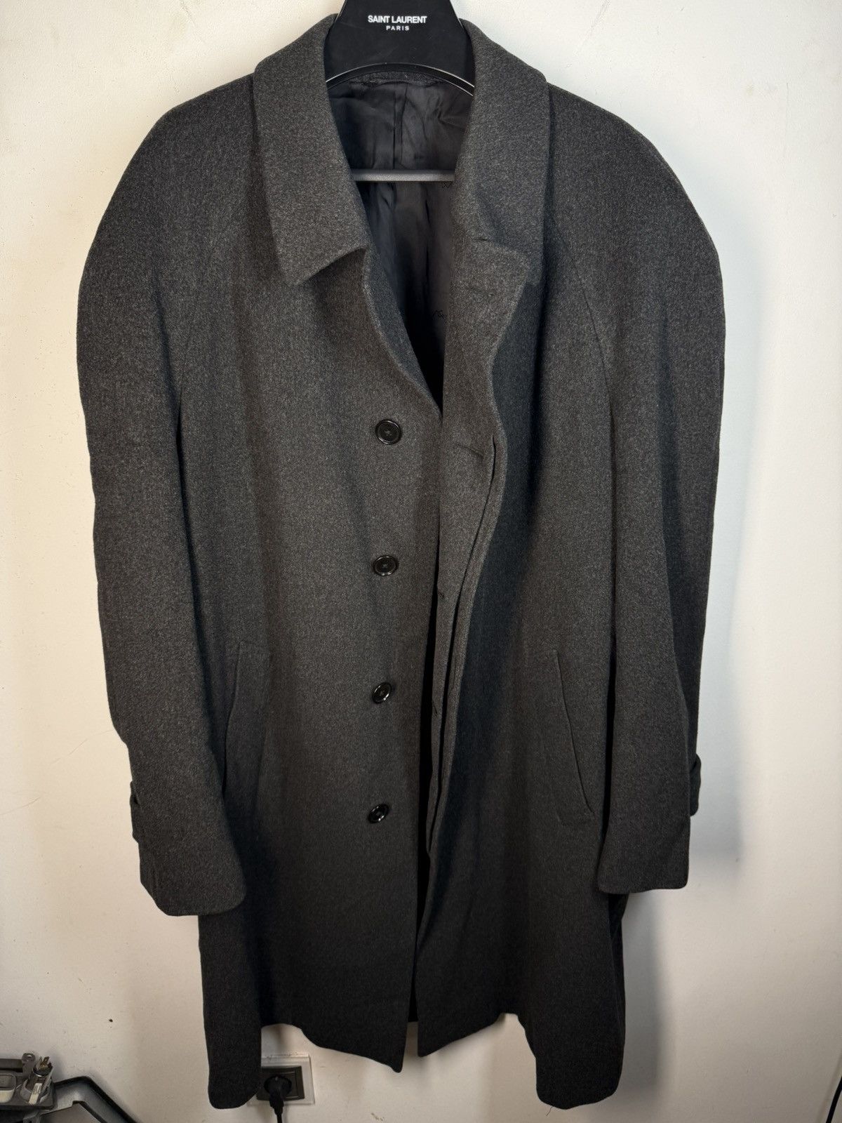 Yves Saint Laurent Loro Piana x YSL Coat Wool Grey Heavy Soft Long Italy Size US XL / EU 56 / 4 - 3 Thumbnail