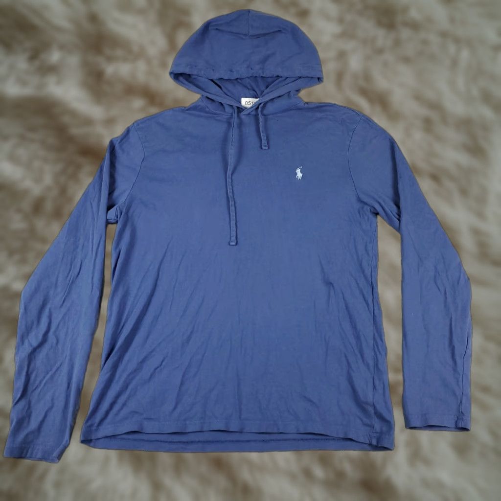 Ralph Lauren Ralph Lauren Shirt Mens M Blue Pony Logo Hooded Long Sleeve Pullover Mock Neck Cotton Woven All Seasons Classic Modern Outdoor Size US M / EU 48-50 / 2 - 1 Thumbnail