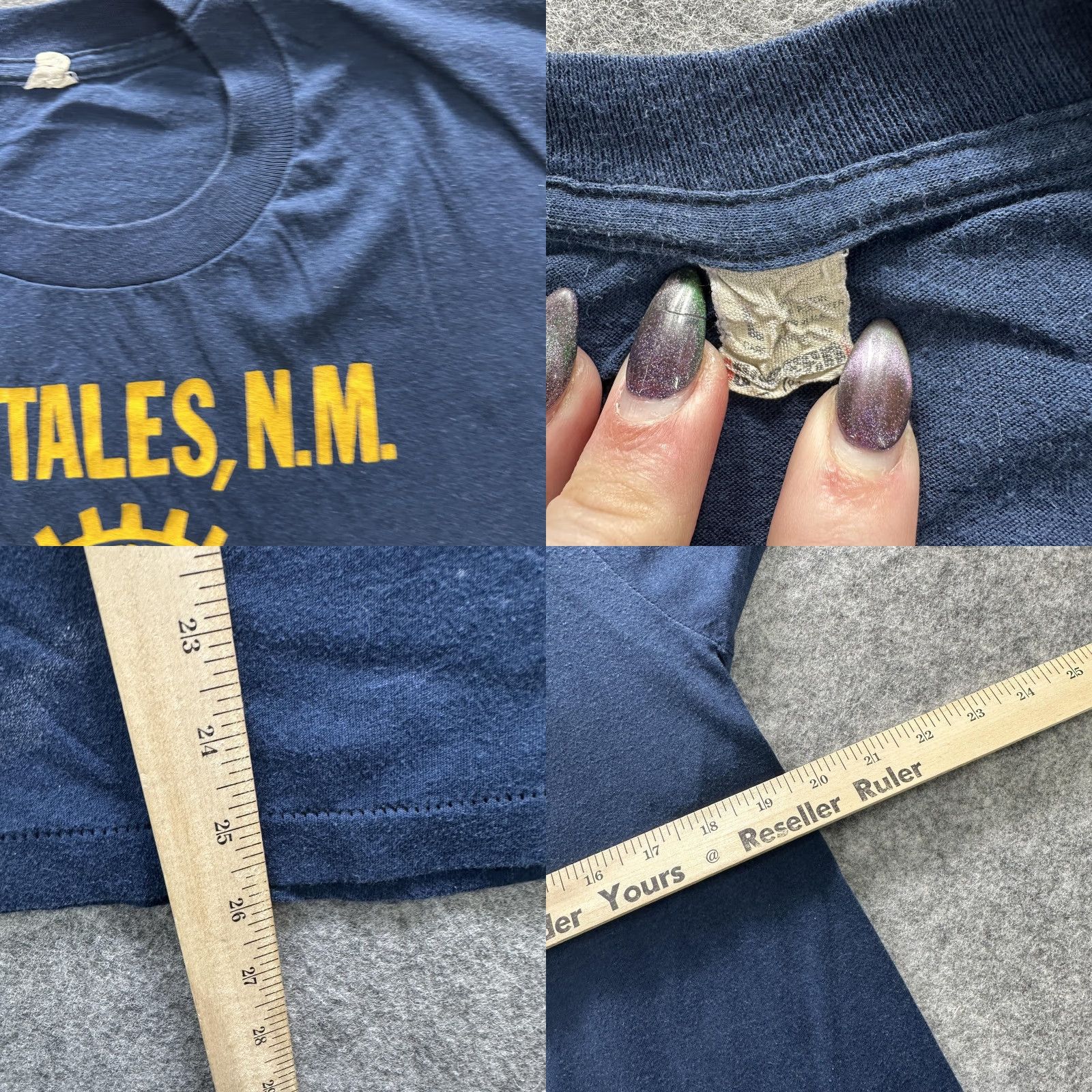 Vintage VINTAGE Rotary Run Portales NM Shirt Mens Small Navy Blue Single Stitch 80s Size US L / EU 52-54 / 3 - 8 Thumbnail