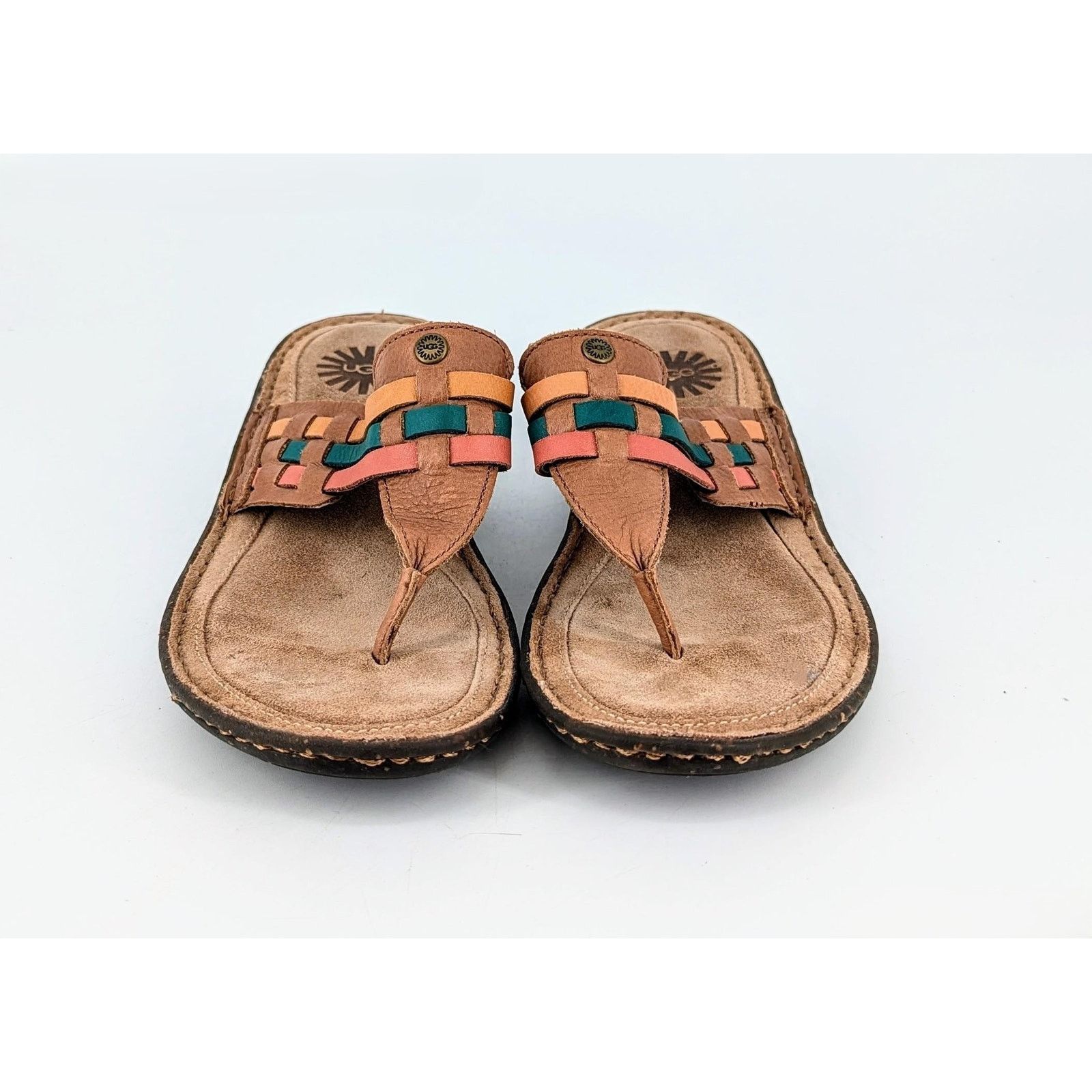 Ugg UGG Jenaya Leather Woven Strap Thong Sandals 7 Size US 7 / IT 37 - 3 Thumbnail
