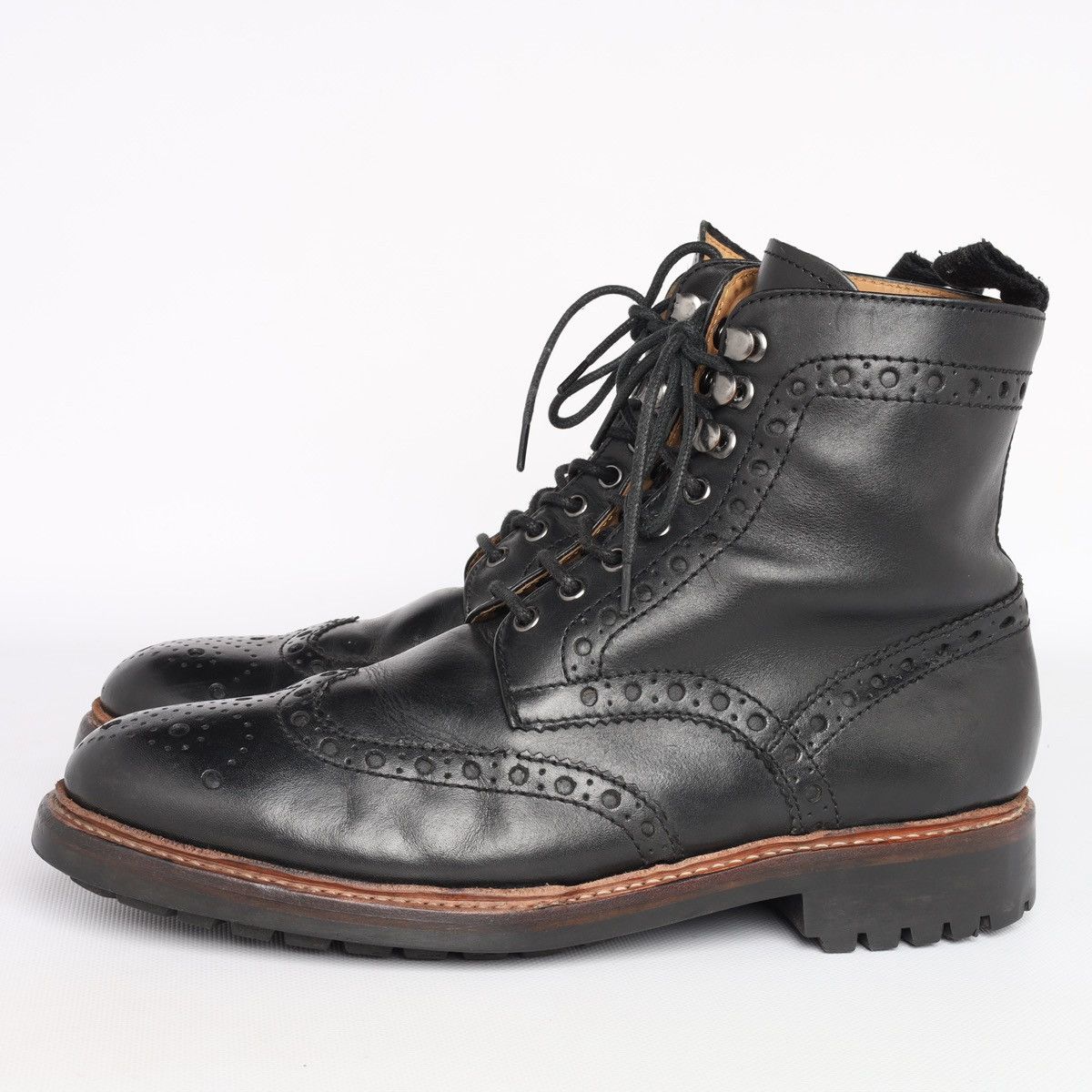 Grenson Grenson Fred Brogue Leather Shoes Boots Black Size US 10 / EU 43 - 9 Thumbnail