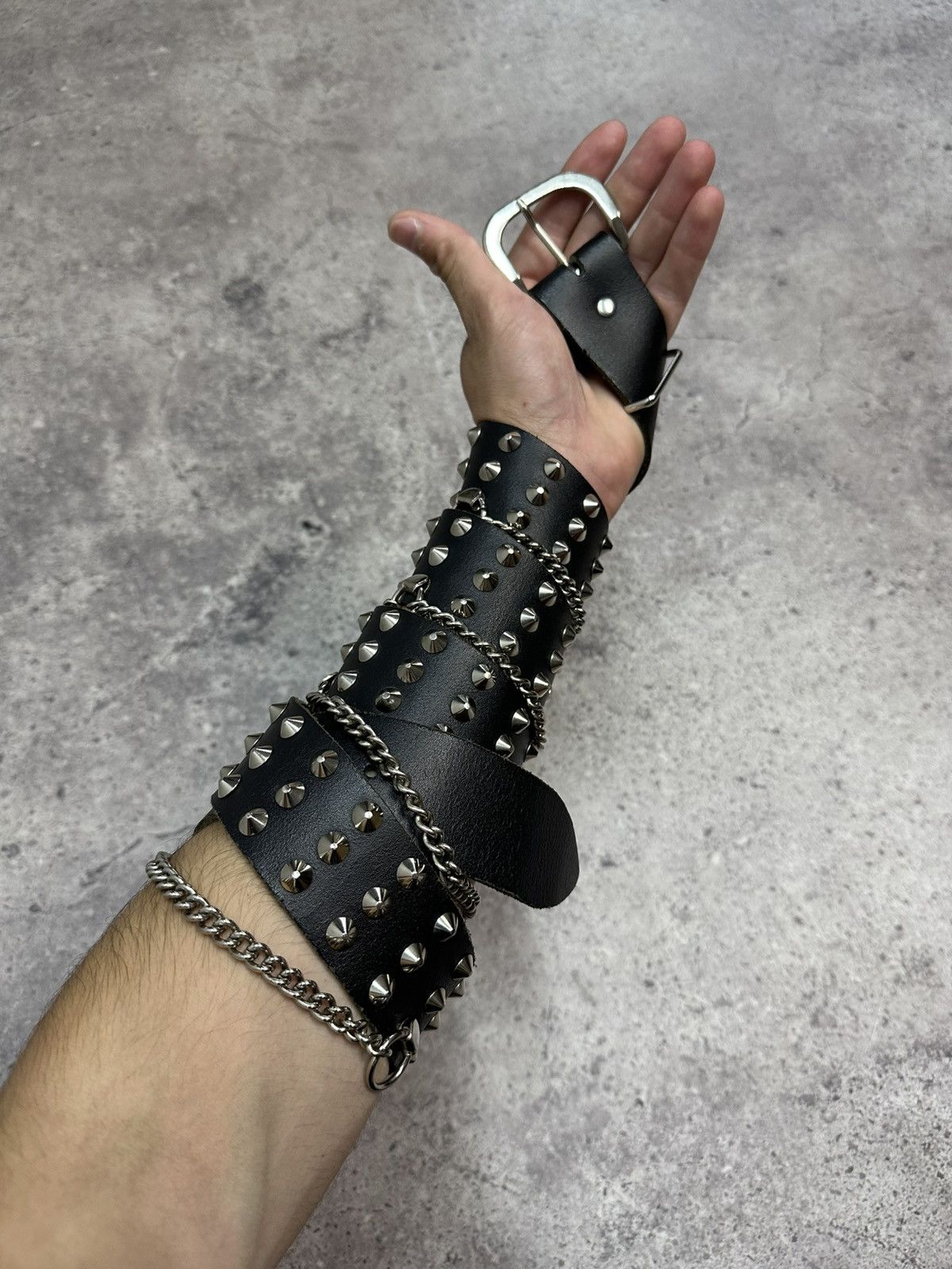 Vintage Y2K Zip Waist Rick Owens Style Punk Leather Belt