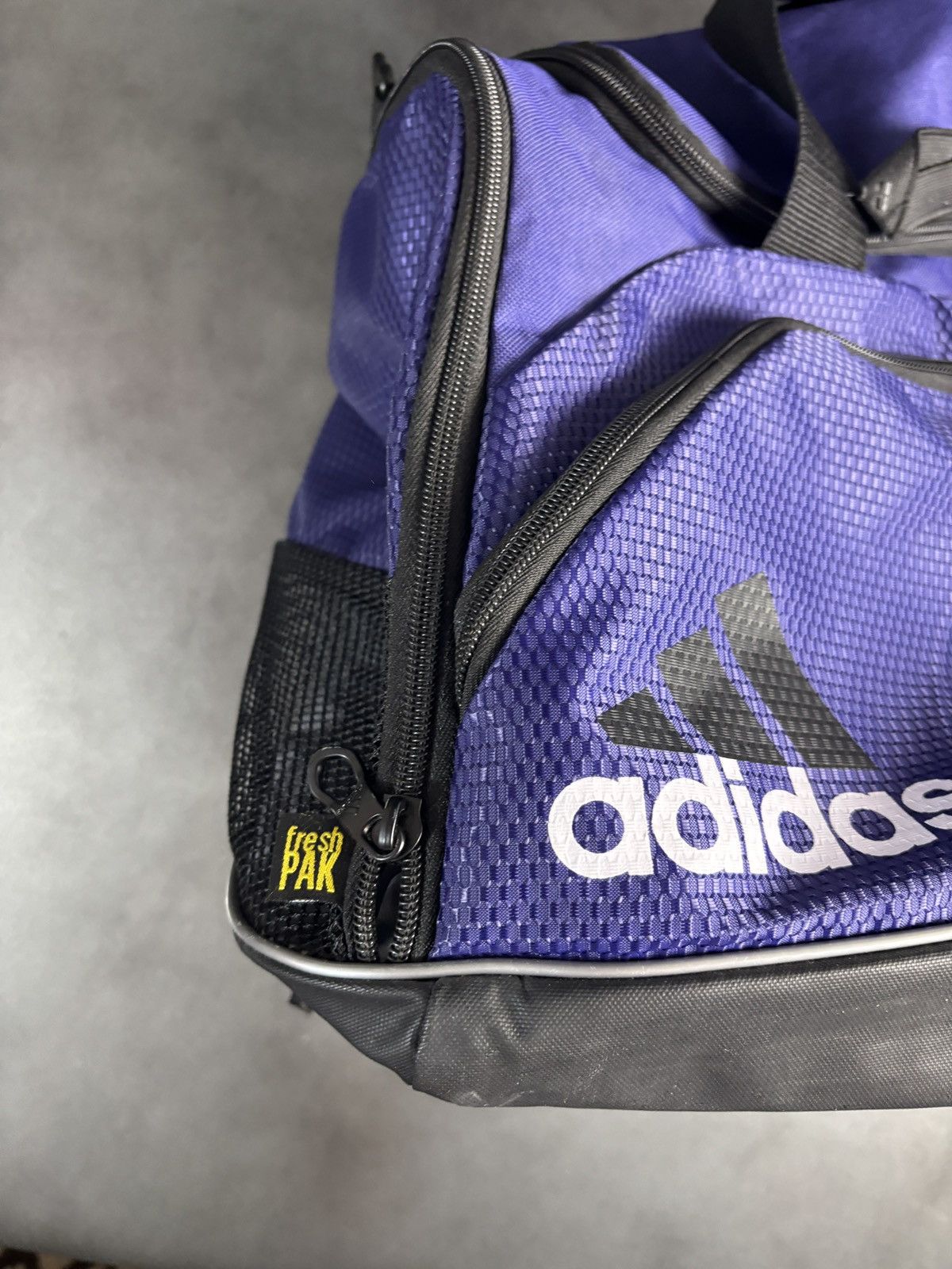Adidas 2000s Adidas Duffle Bag Vintage Gym Bag Purple Sport Sack Size ONE SIZE - 4 Thumbnail