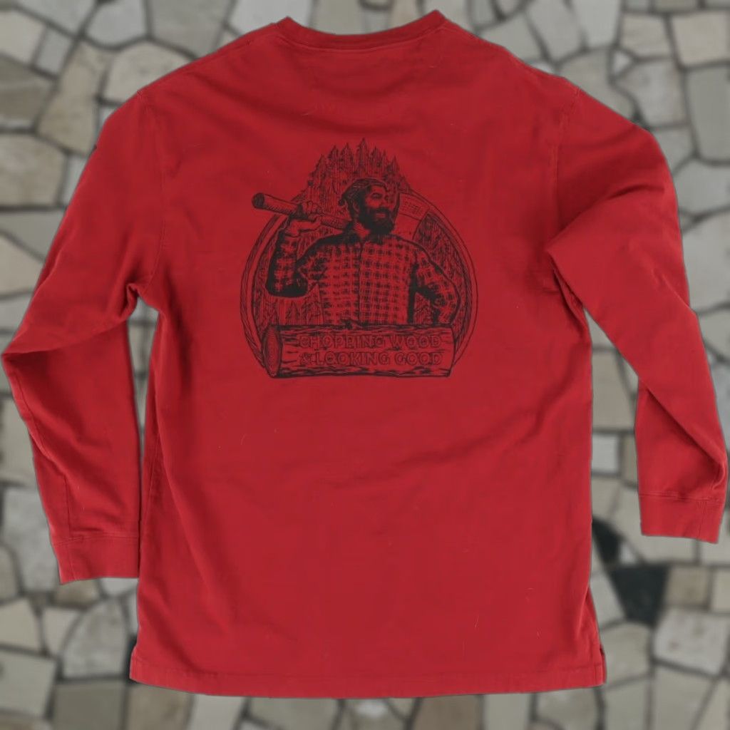 Duluth Trading Company Duluth Trading Longtail Long Sleeve Pocket Graphic Solid T-Shirt Red Men's M Size US M / EU 48-50 / 2 - 1 Thumbnail