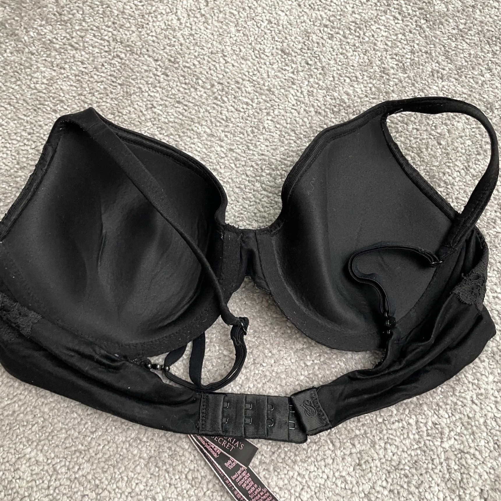 Victoria's Secret Victoria's Secret Underwired Lace Bra Womens 34C Black Adjustable Strap Hook & Eye Size ONE SIZE - 3 Thumbnail