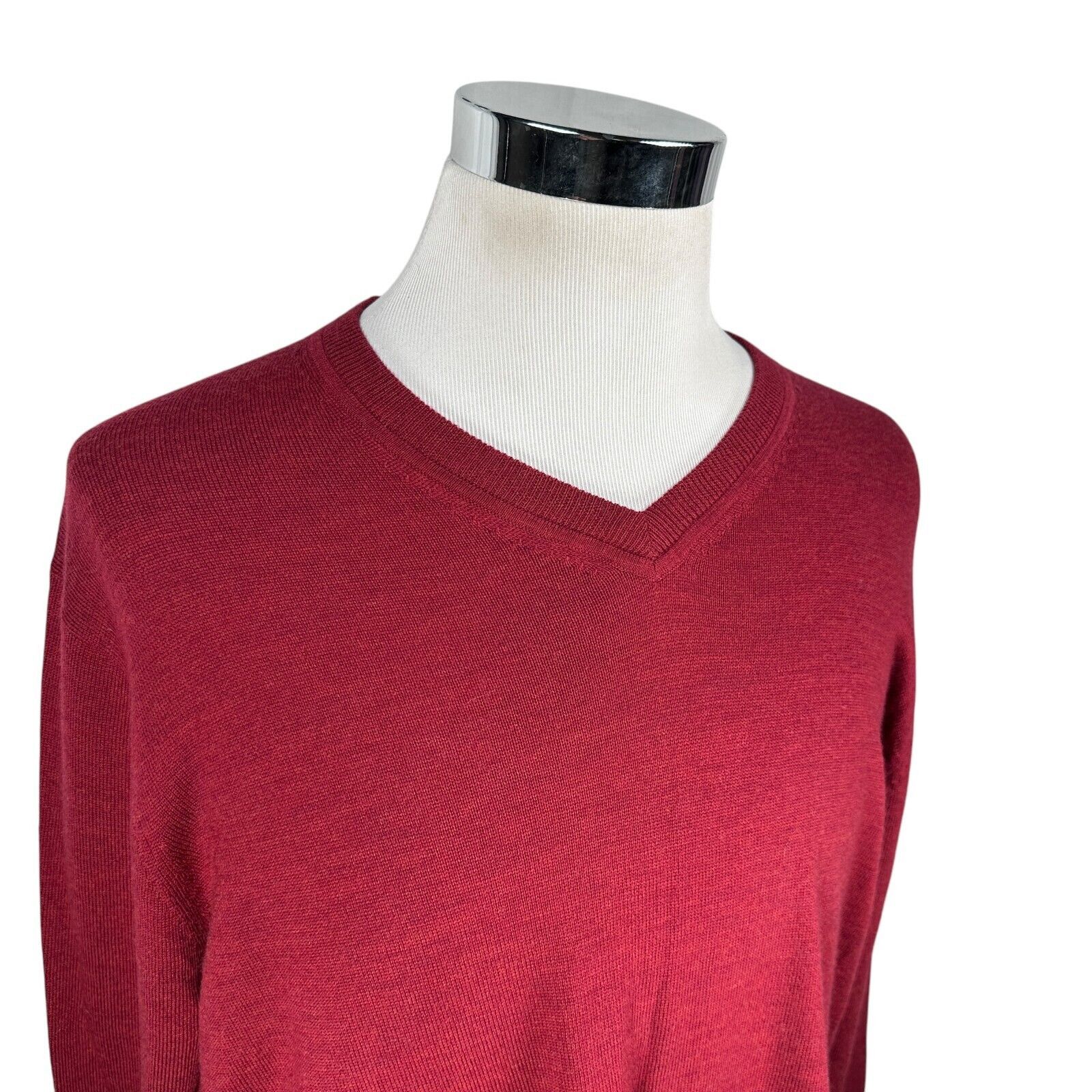 & Other Stories Raffi Sweater Men’s XL Red V-Neck Knit Lightweight Pullover Size US XL / EU 56 / 4 - 2 Thumbnail