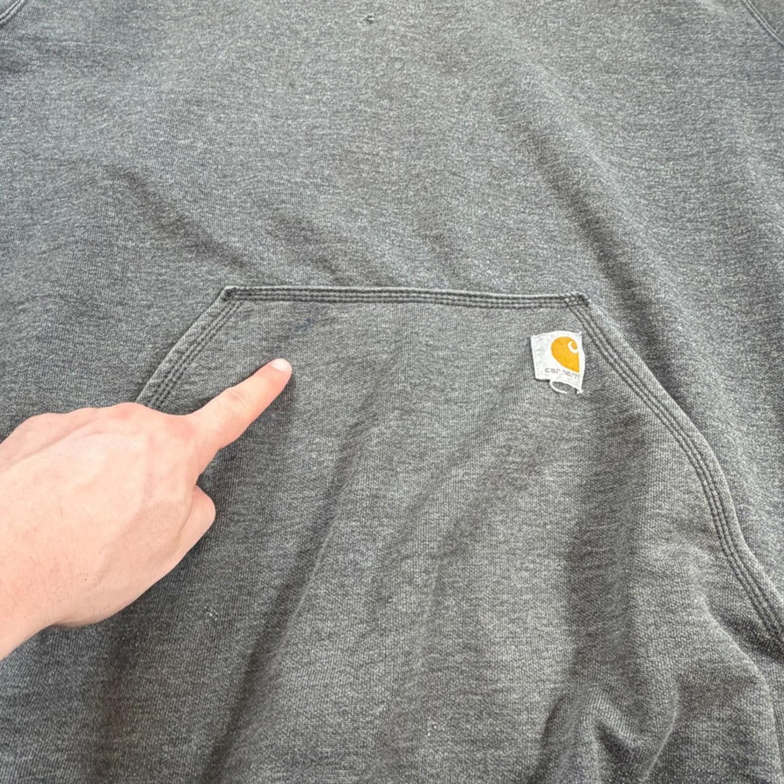 Carhartt Carhartt Mens Original Fit Hoodie Gray Neon Sleeve Logo XL Size US XL / EU 56 / 4 - 10 Thumbnail