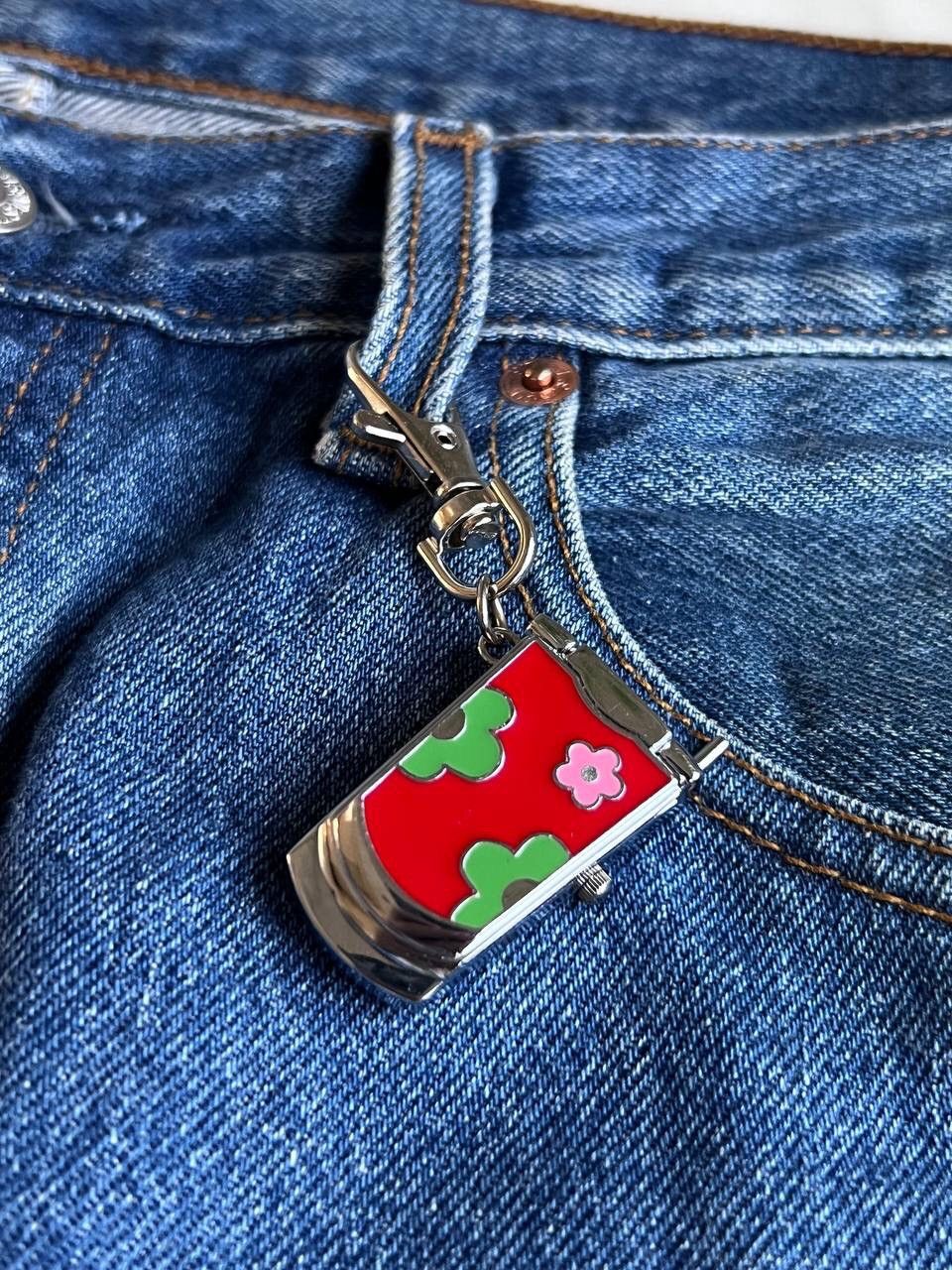 Japanese Brand × Vintage Vintage 📱 Phone Flower Japanese style futuristic Steel Watch Size ONE SIZE - 1 Thumbnail