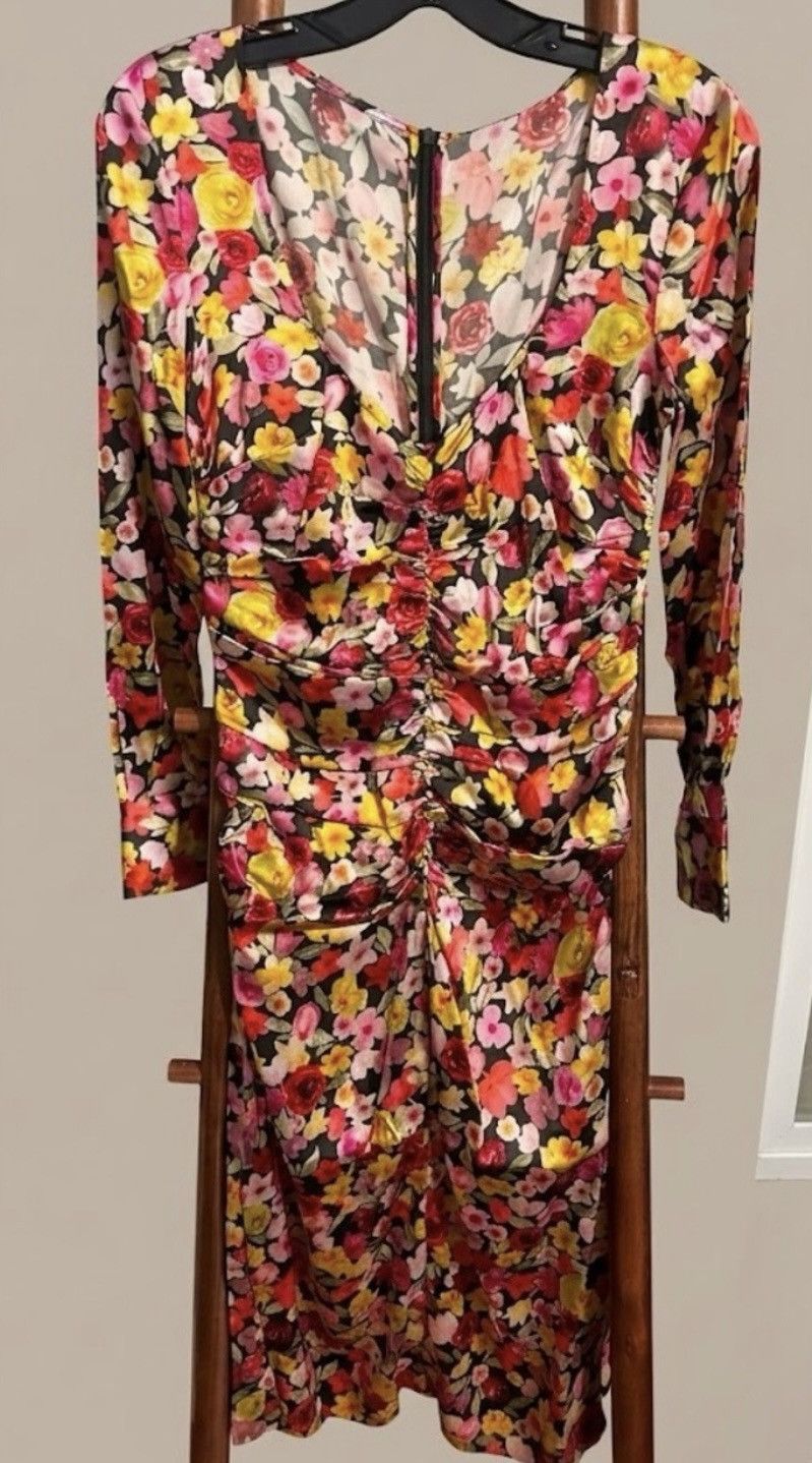 Ganni Ganni Ruched floral-print silk-blend satin midi Dress EU 34 Size XS / US 0-2 / IT 36-38 - 5 Thumbnail