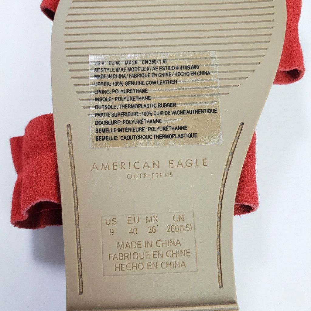American Eagle Outfitters American Eagle Size 9 NEW Slide Sandals Flip Flops Red Suede Size US 9 / IT 39 - 8 Thumbnail