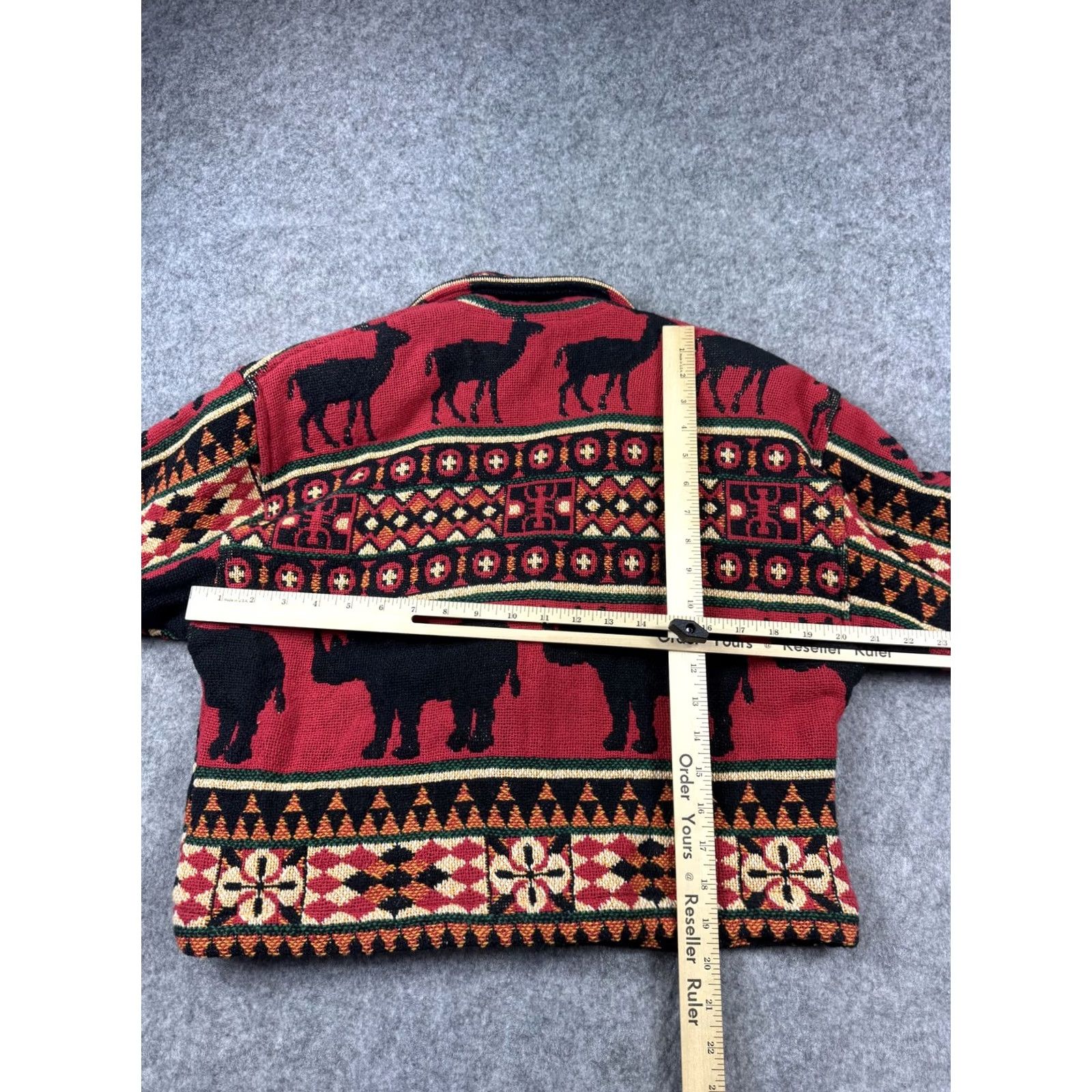 PONY Vintage Painted Pony Jacket Womens Medium Southwestern Llama Red Cotton 90s USA Size M / US 6-8 / IT 42-44 - 5 Thumbnail