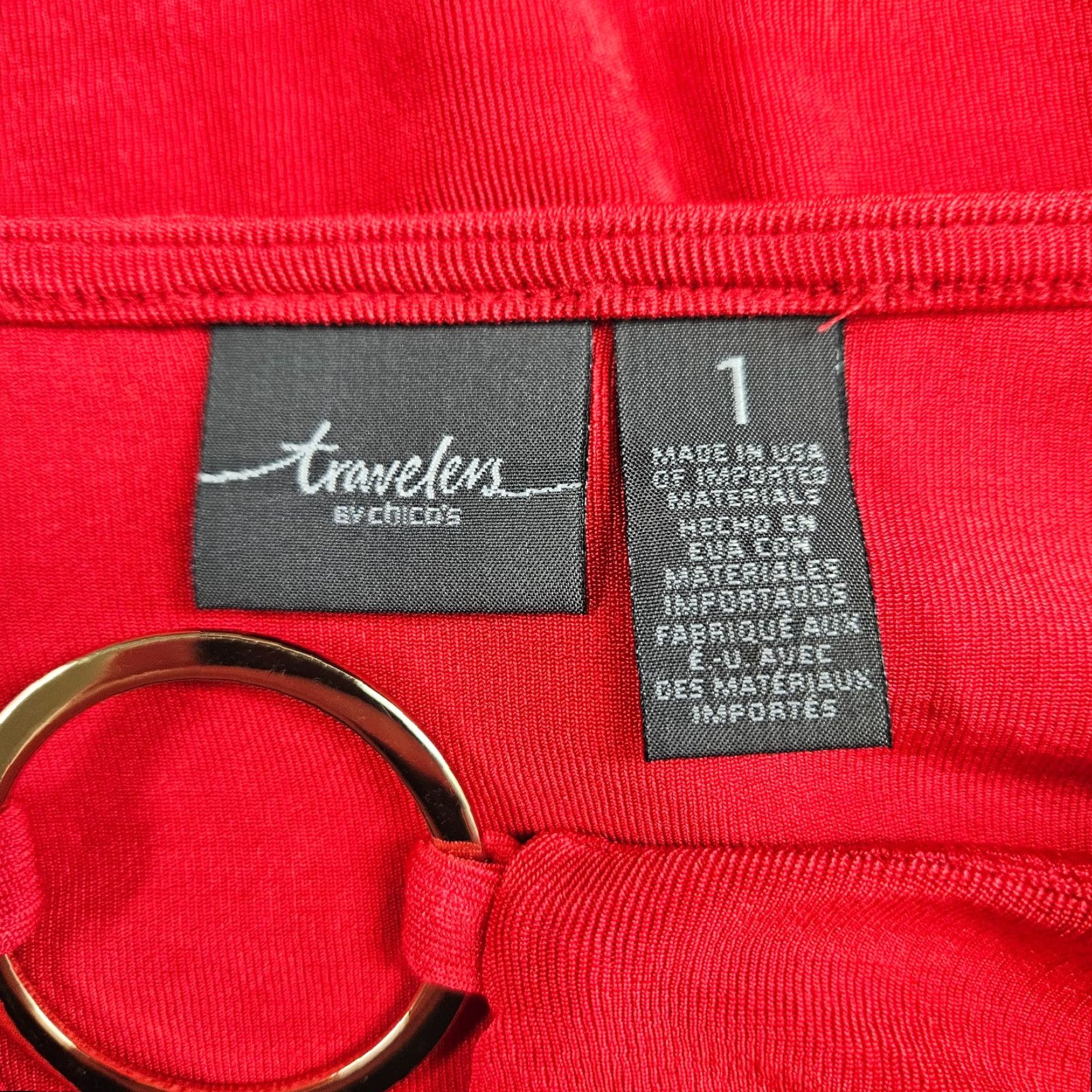 Vintage Chico's Travelers Blouse Women's Top M Red Travel Split Sleeve Shirt Size M / US 6-8 / IT 42-44 - 6 Thumbnail