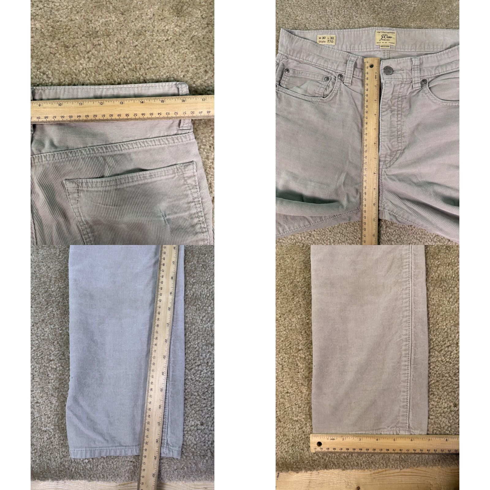 J.Crew J Crew Mens Corduroy Pants Gray Straight Leg Size 30x30 Style 770 Preppy Casual Workwear Size US 30 / EU 46 - 8 Thumbnail