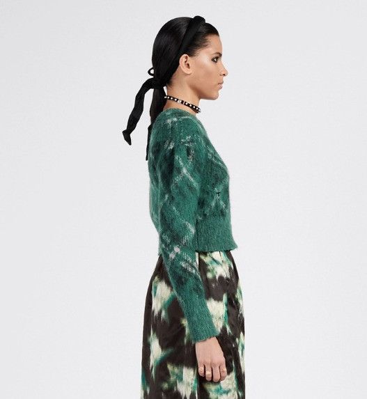 Dior o1w1db10824 Check'n' Sweater in Pine Green Size S / US 4 / IT 40 - 5 Thumbnail