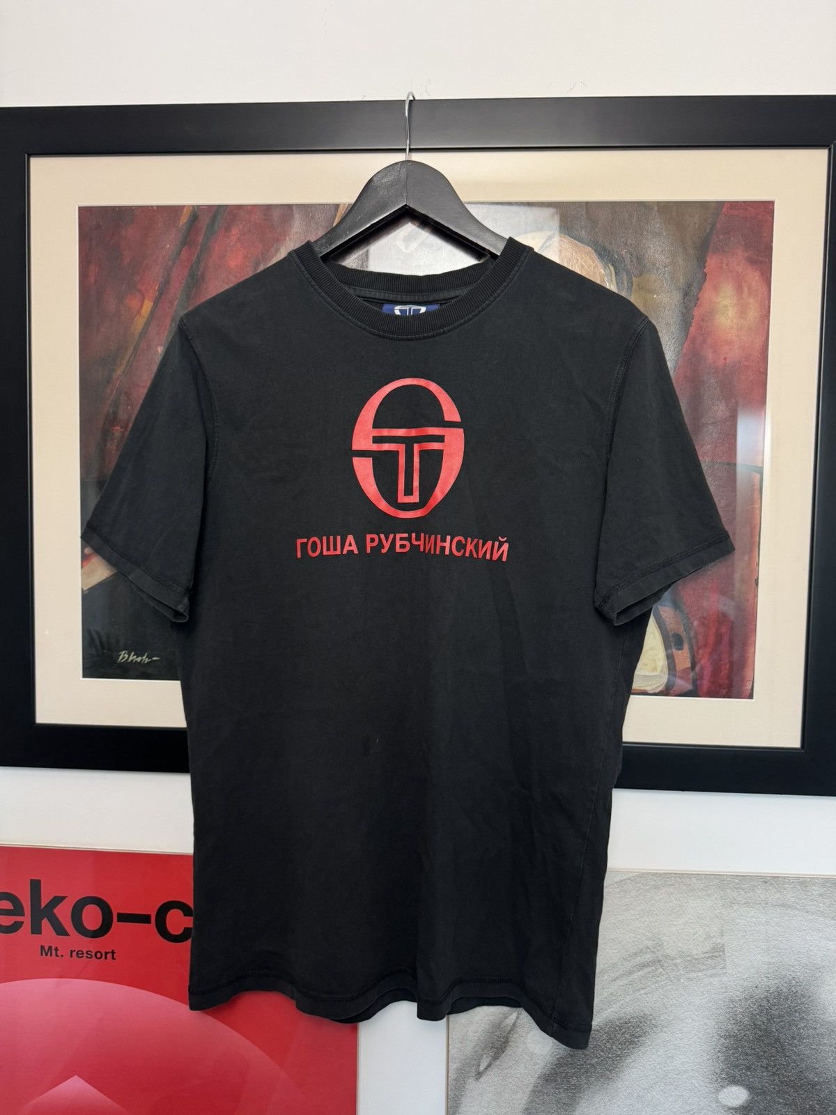 Gosha Rubchinskiy Sergio Tacchini Logo Tee Collab Black Red