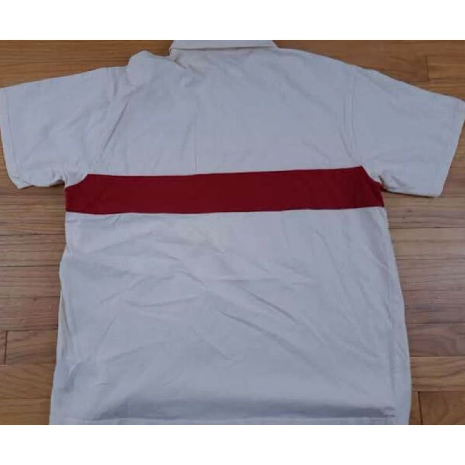 Polo Ralph Lauren VINTAGE Polo Jeans Co. Polo 1/4 Button Casual-Golf Shirt White Red Stripe XL Size US XL / EU 56 / 4 - 5 Thumbnail