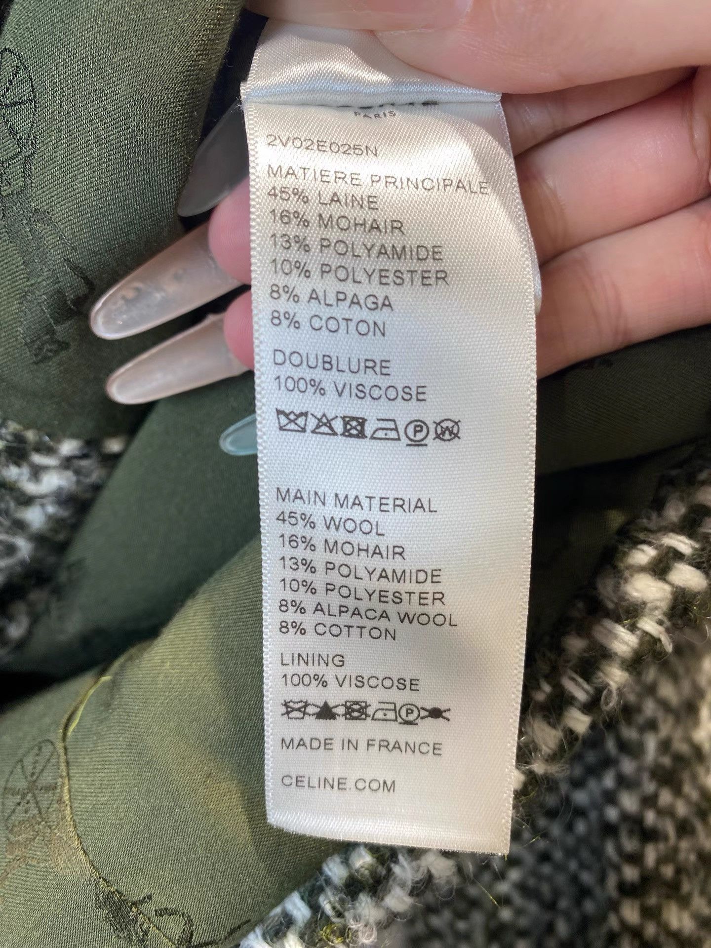 Celine Celine Sage Green Tweed Chanel-style Jacket K36 Size XS / US 0-2 / IT 36-38 - 4 Thumbnail