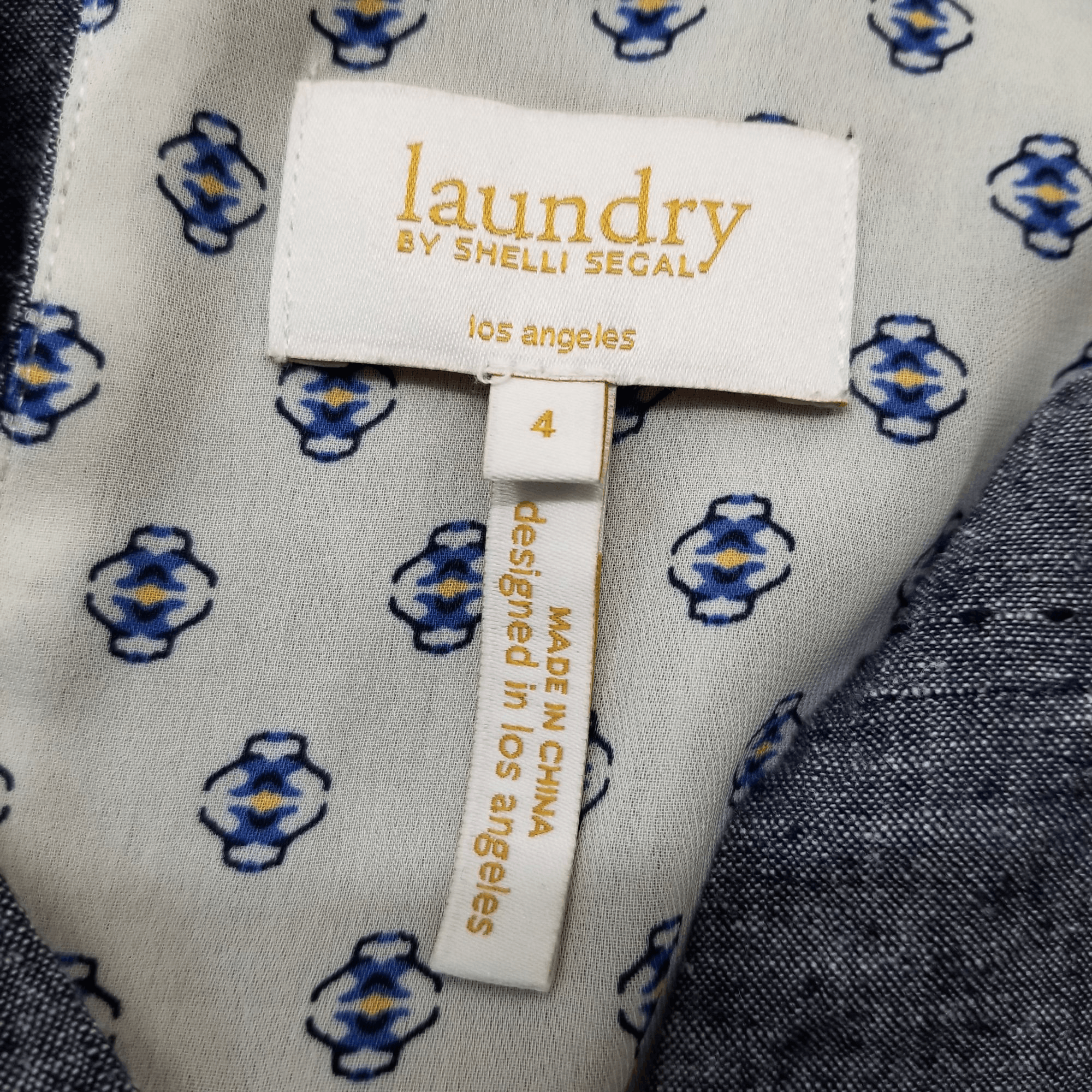 Laundry by Shelli Segal Laundry Shelli Segal 4 Blue Chambray Linen Sleeveless Shift Size S / US 4 / IT 40 - 4 Thumbnail