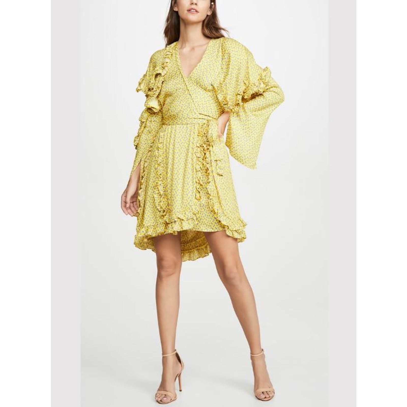 Preen by Thornton Bregrazzi Preen By Thornton Bregazzi Rylee Ruffle Yellow Dress Dress M Size M / US 6-8 / IT 42-44 - 1 Thumbnail
