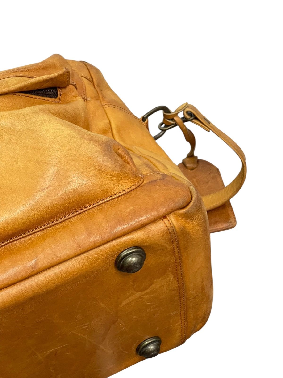Genuine Leather Full Leather Beauty Patina Vtg TR Travel Duffle Bag 7🟩 Size ONE SIZE - 9 Thumbnail