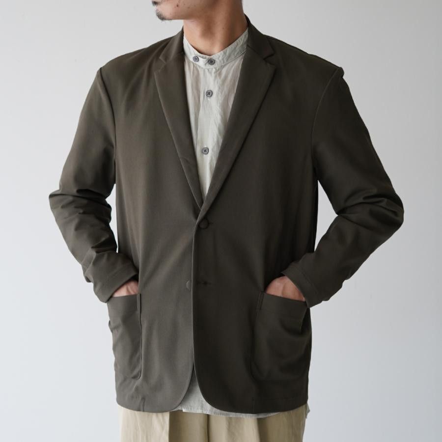 image of Still By Hand Cotton Cupra Band Collar Shirt in Sage, Men's (Size Medium)