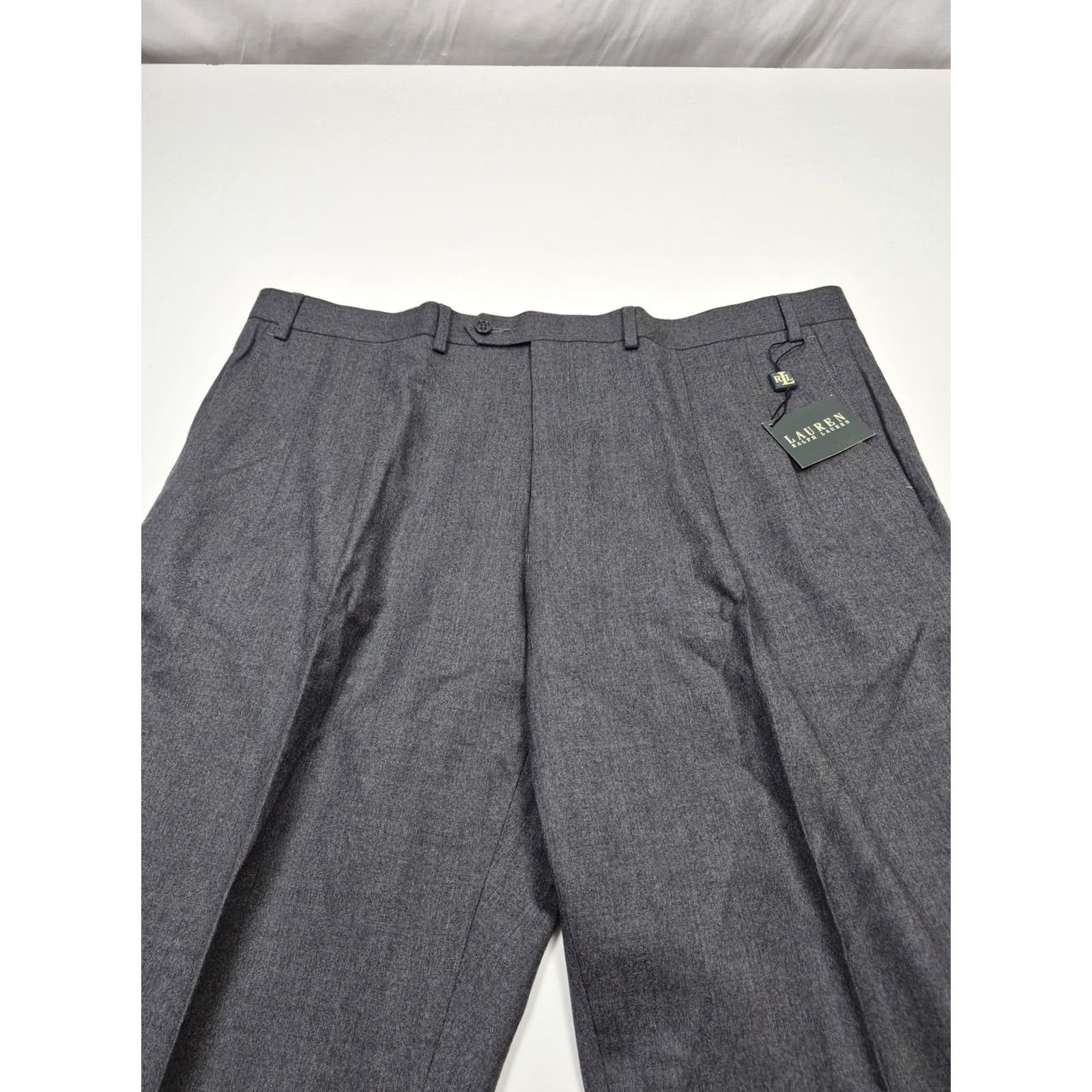 Ralph Lauren VTG Lauren Ralph Lauren Dress Pants Men 44x36 Gray Wool Flat Front Unhemmed Adjustable Hem Slant Pockets Dress Trousers Formal Office Winter Size US 44 / EU 60 - 2 Thumbnail